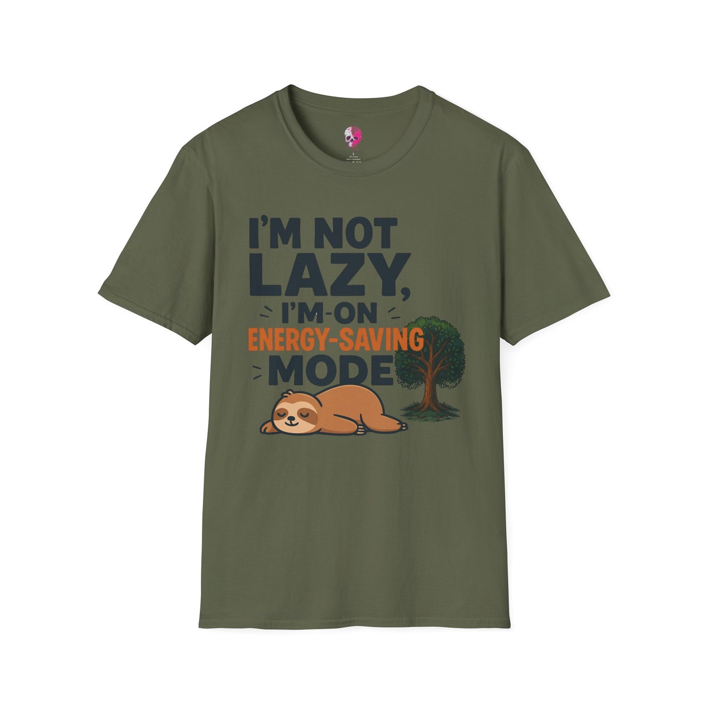 Unisex Energy-Saving Mode T-Shirt, Funny Tee for Sloth Lovers, Gift for Lazy Days, Casual Wear, Perfect for Relaxation
