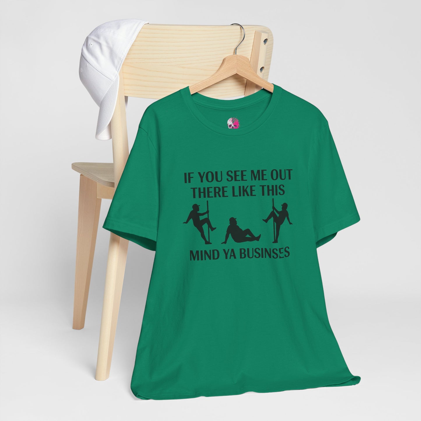 Casual Graphic Tee, Funny Quote T-Shirt, Humor Gift for Friends, Relaxed Style Short Sleeve, Unique Statement Shirt, Mind Ya Business Tee
