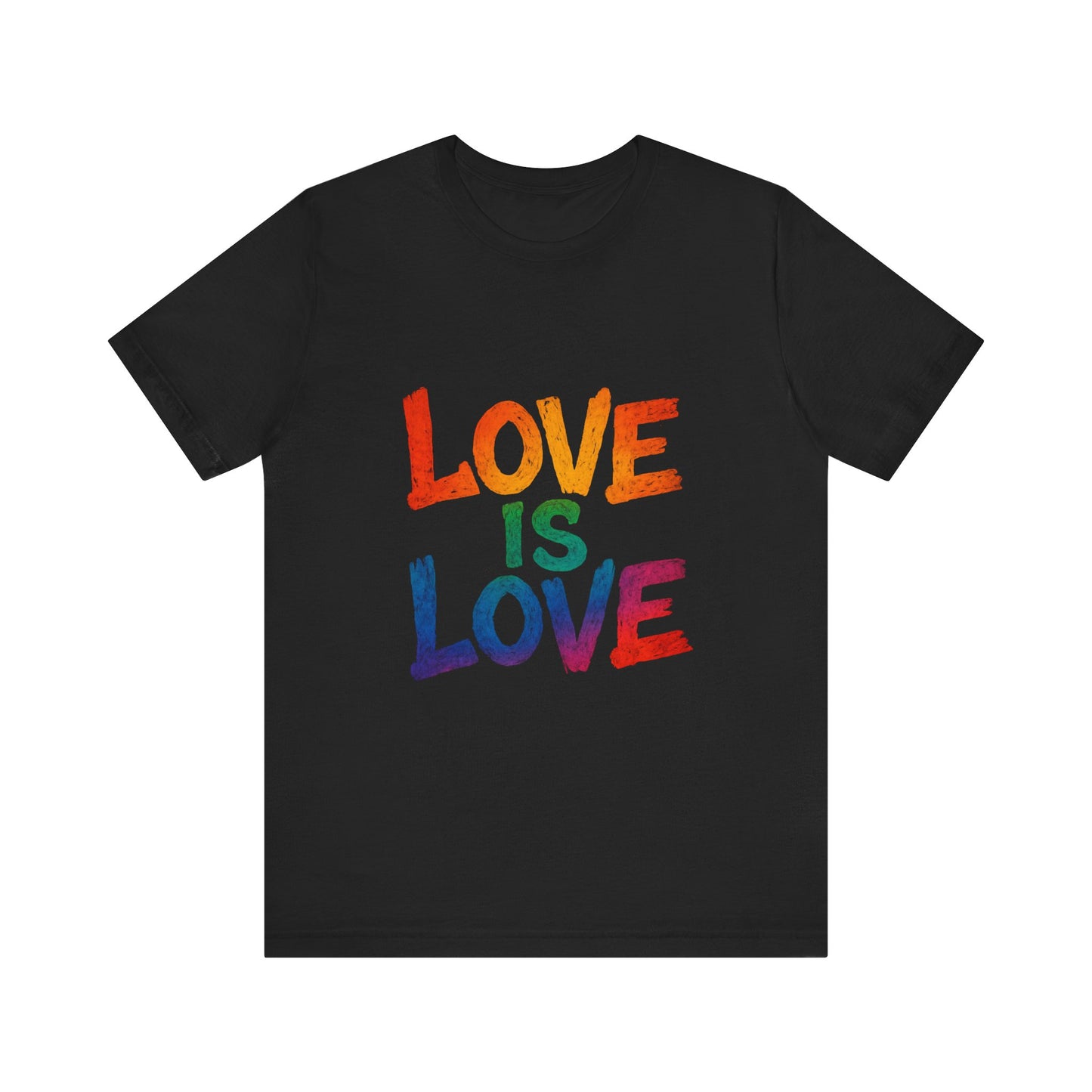 Rainbow Love Is Love Tee, LGBTQ+ Pride Shirt, Unisex Short Sleeve T-Shirt, Comfortable Casual Wear, Gift for Pride Month