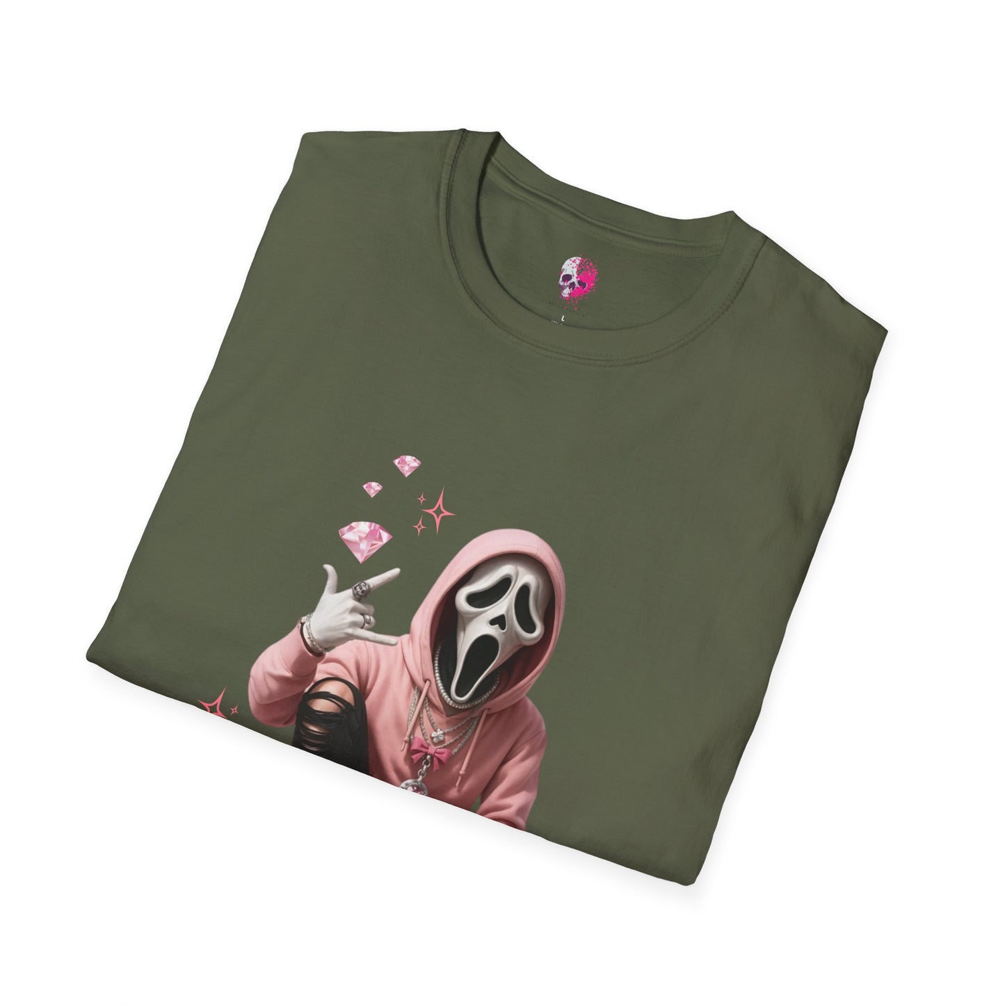 Scream-Inspired Graphic Tee, Unisex Softstyle T-Shirt, Trendy Casual Wear, Halloween Costume Top, Streetwear Apparel