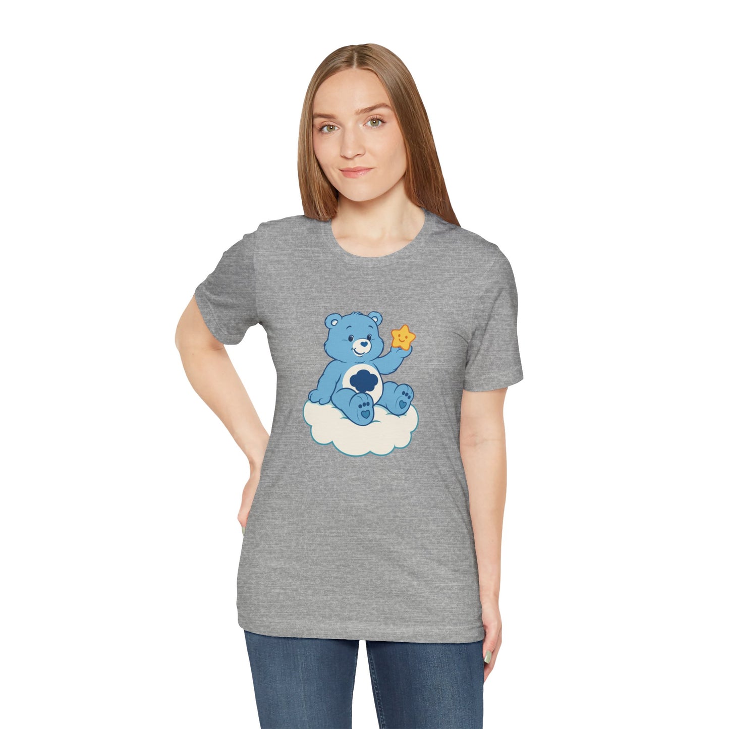 Cute Bear Cloud Tee, Adorable Graphic T-Shirt, Perfect Gift for Kids, Baby Shower, Birthday Party, Casual Wear