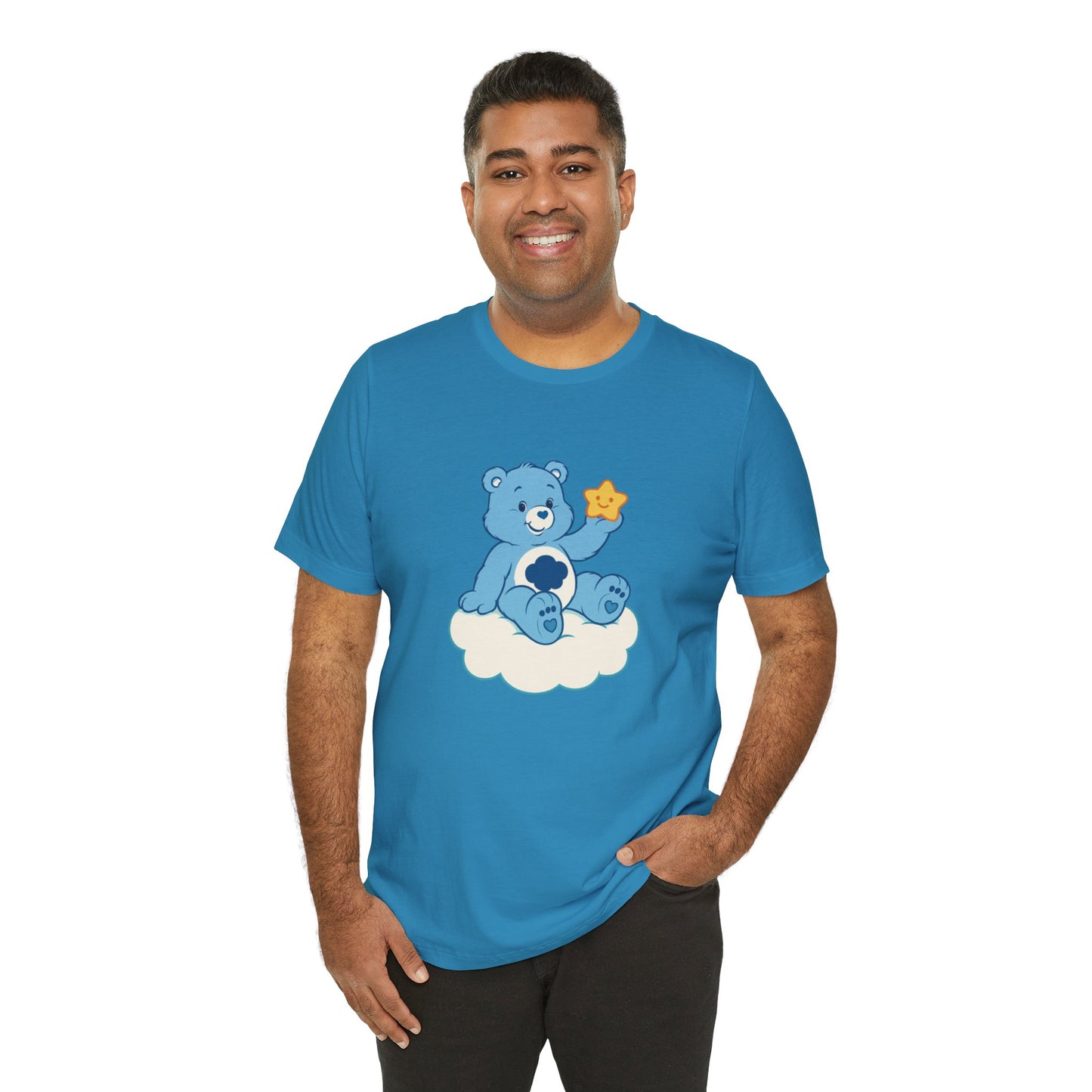 Cute Bear Cloud Tee, Adorable Graphic T-Shirt, Perfect Gift for Kids, Baby Shower, Birthday Party, Casual Wear