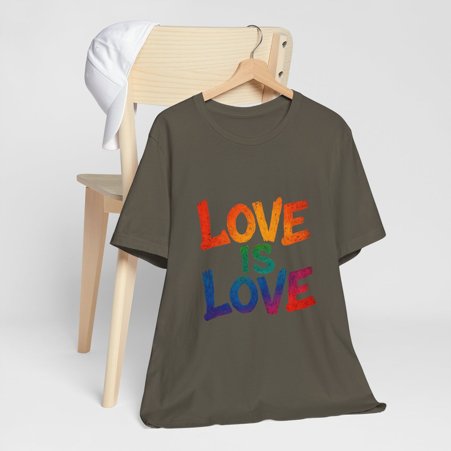 Rainbow Love Is Love Tee, LGBTQ+ Pride Shirt, Unisex Short Sleeve T-Shirt, Comfortable Casual Wear, Gift for Pride Month