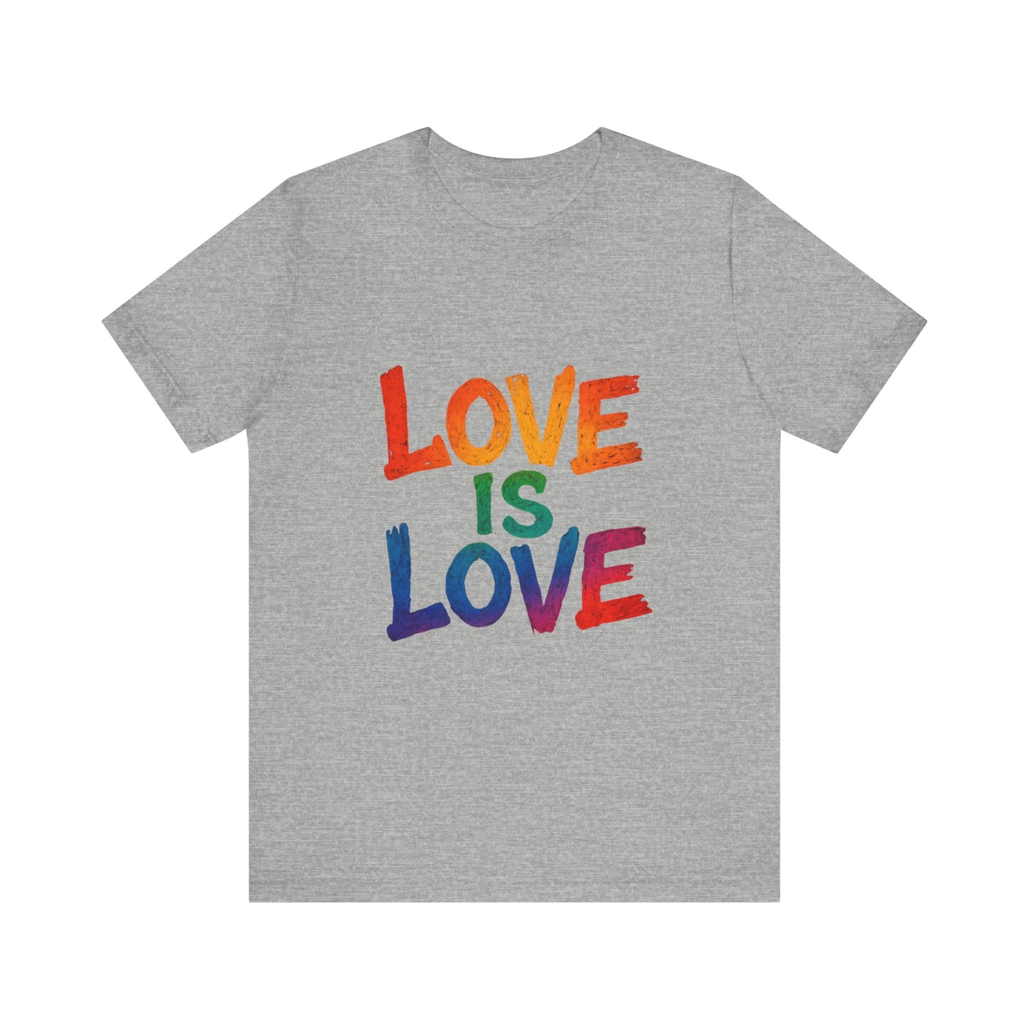 Rainbow Love Is Love Tee, LGBTQ+ Pride Shirt, Unisex Short Sleeve T-Shirt, Comfortable Casual Wear, Gift for Pride Month
