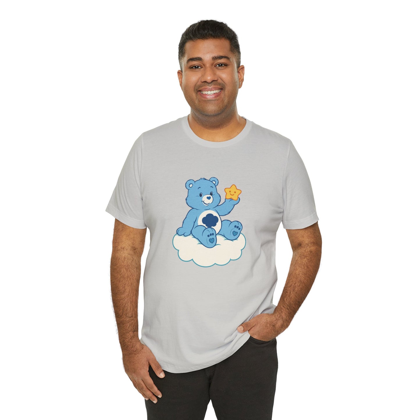 Cute Bear Cloud Tee, Adorable Graphic T-Shirt, Perfect Gift for Kids, Baby Shower, Birthday Party, Casual Wear