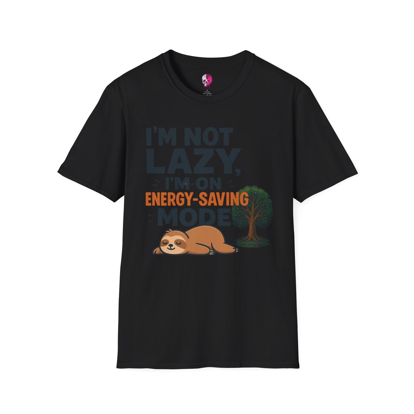Unisex Energy-Saving Mode T-Shirt, Funny Tee for Sloth Lovers, Gift for Lazy Days, Casual Wear, Perfect for Relaxation