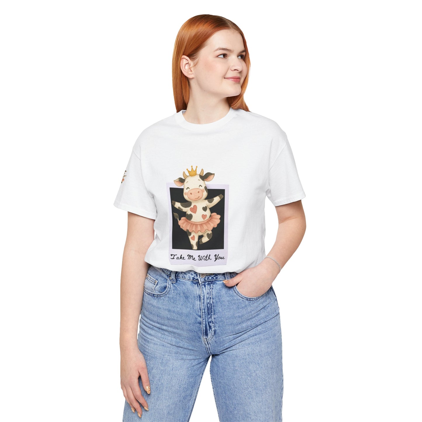 Cow Princess Short Sleeve Tee, Cute Animal Shirt, Farm Life Apparel, Gift for Her, Cow Lover Tee, Quirky Fashion, Birthday Gift