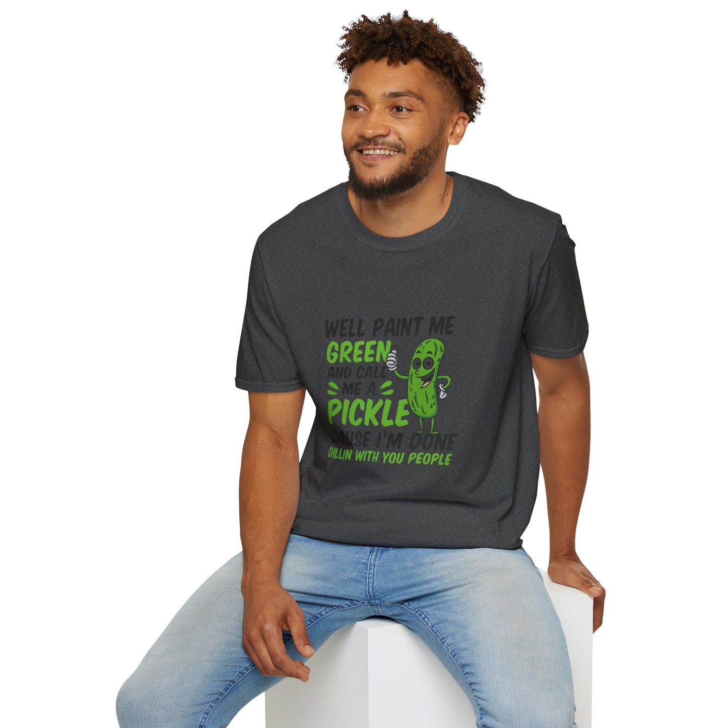 Funny Pickle T-Shirt, Humorous Cotton Tee, Gift for Friends, Casual Wear, Unisex Graphic Shirt, Party or Everyday Style