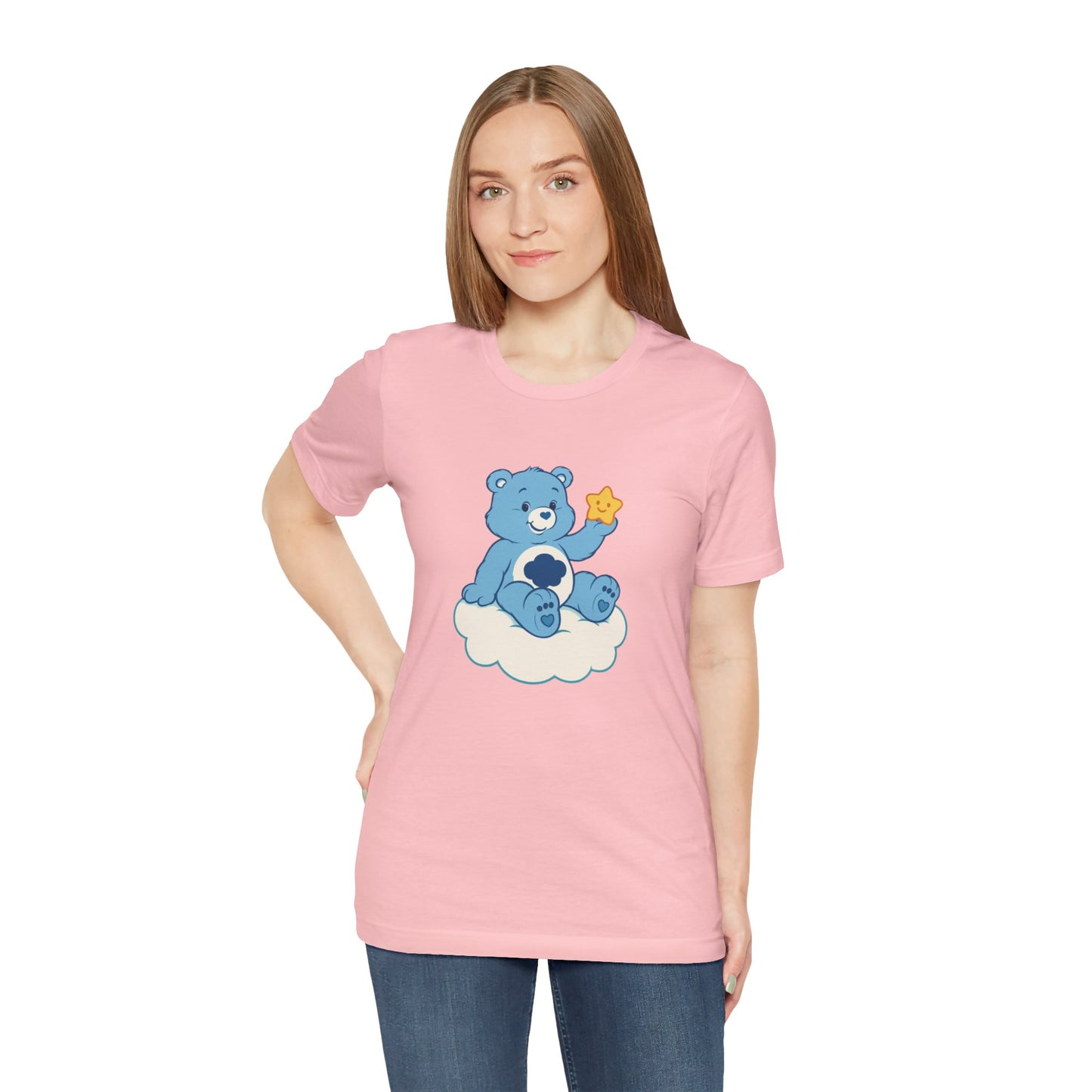 Cute Bear Cloud Tee, Adorable Graphic T-Shirt, Perfect Gift for Kids, Baby Shower, Birthday Party, Casual Wear