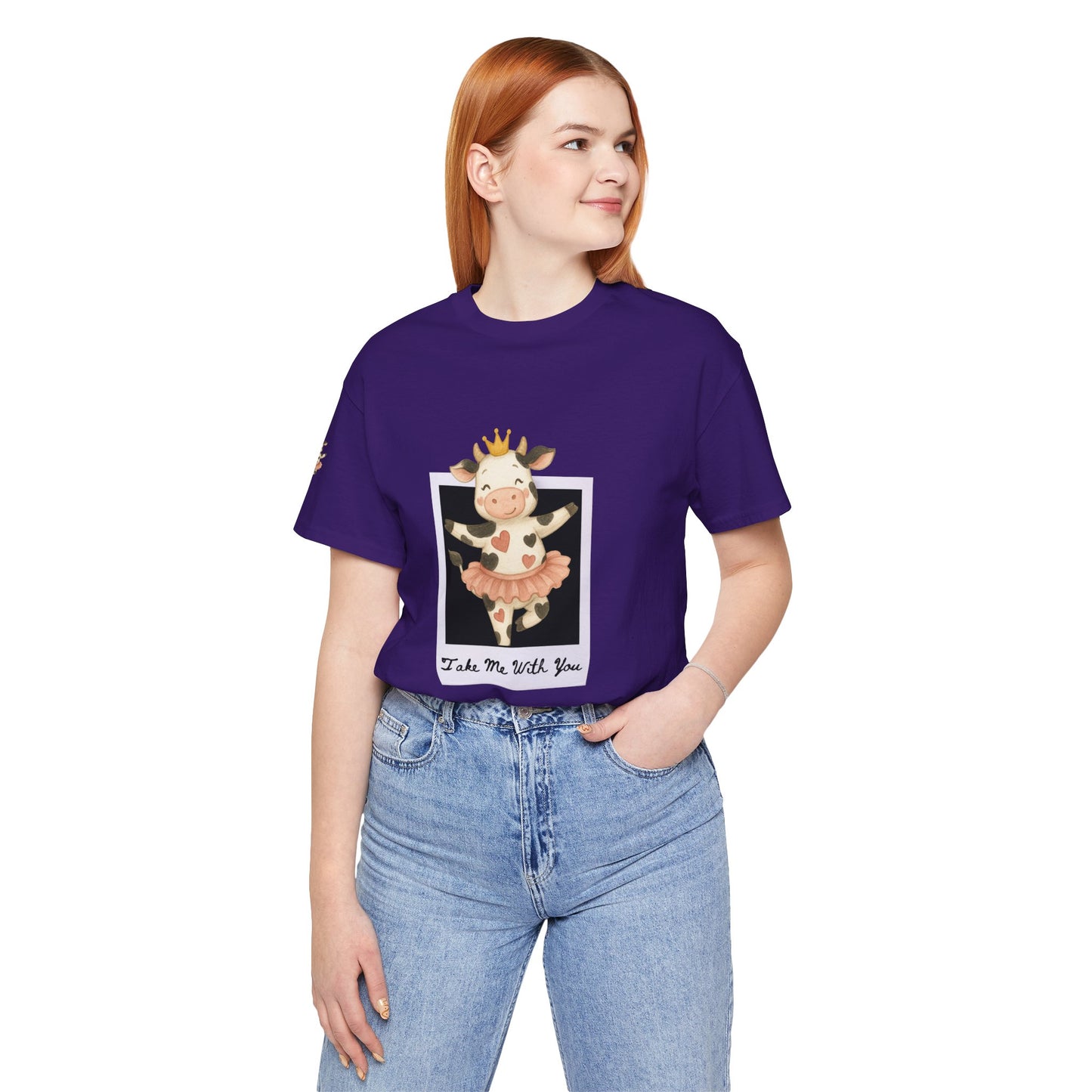 Cow Princess Short Sleeve Tee, Cute Animal Shirt, Farm Life Apparel, Gift for Her, Cow Lover Tee, Quirky Fashion, Birthday Gift