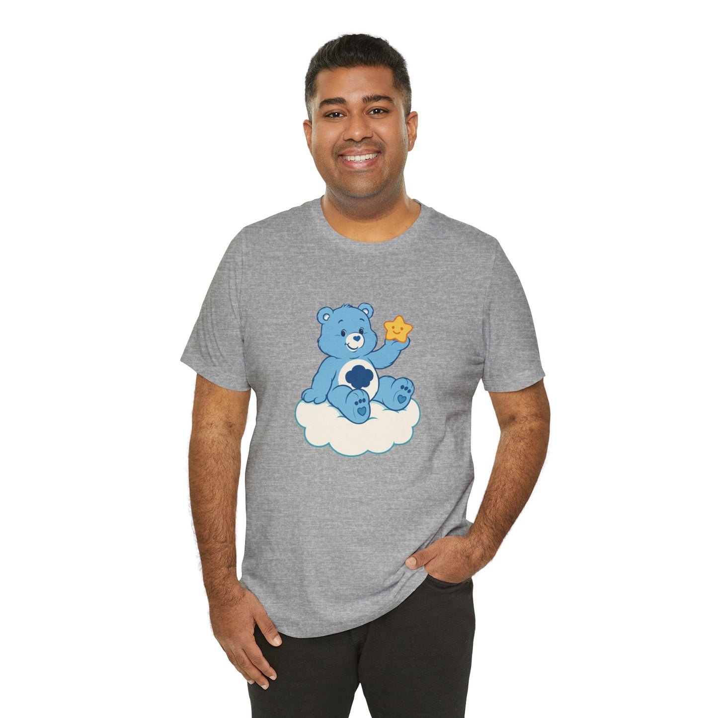 Cute Bear Cloud Tee, Adorable Graphic T-Shirt, Perfect Gift for Kids, Baby Shower, Birthday Party, Casual Wear