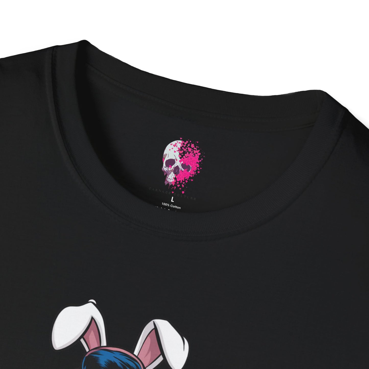 Unisex Graphic T-Shirt, Playful Bunny Design, Casual Wear, Gift for Friends, Fun Birthday Party Shirt, Spring Festival Apparel