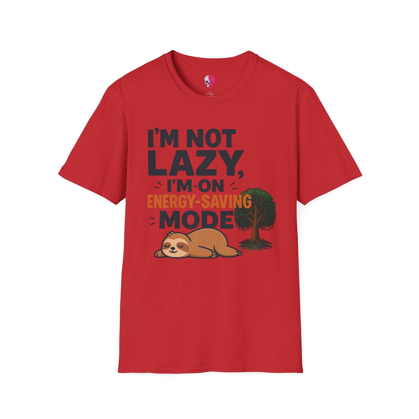 Unisex Energy-Saving Mode T-Shirt, Funny Tee for Sloth Lovers, Gift for Lazy Days, Casual Wear, Perfect for Relaxation