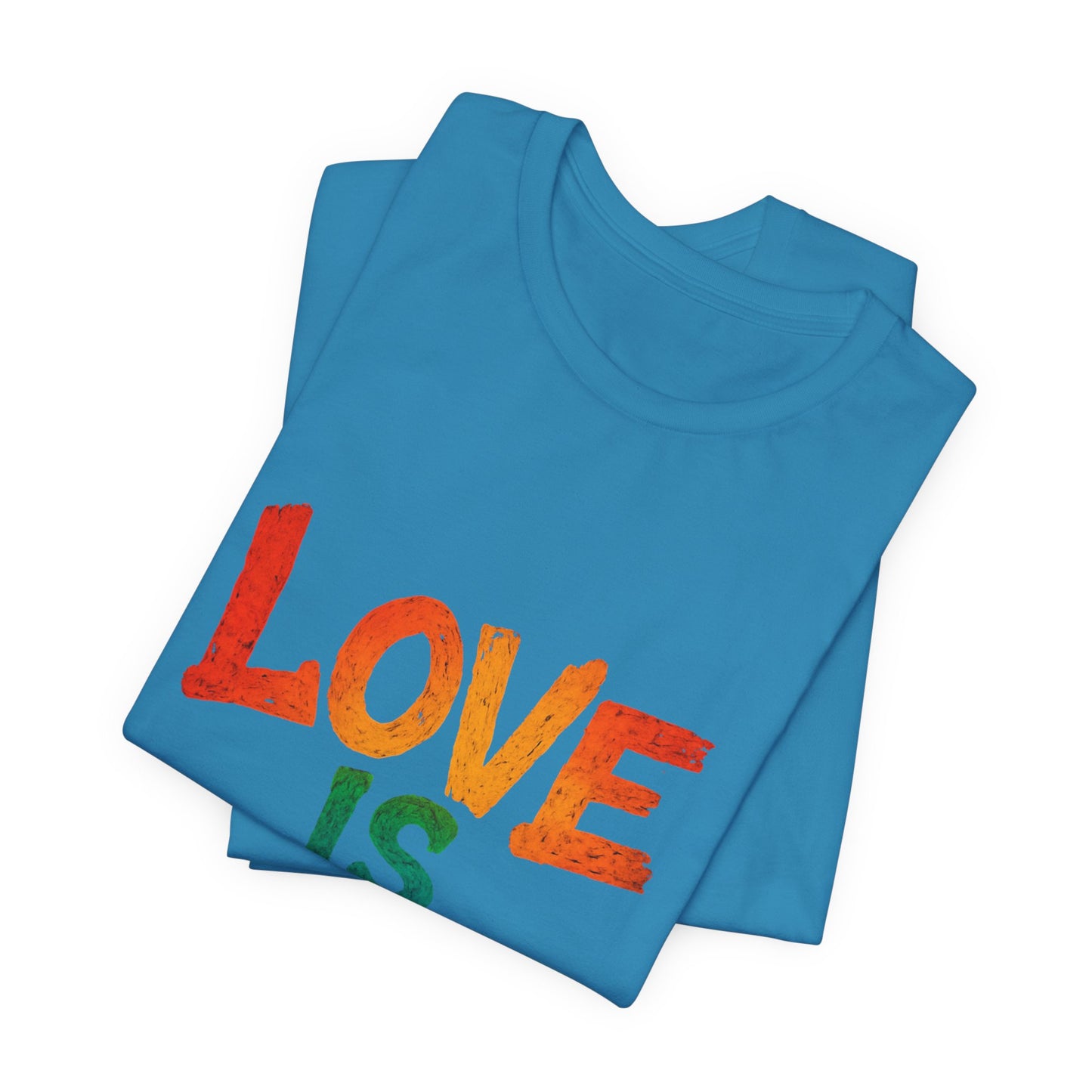 Rainbow Love Is Love Tee, LGBTQ+ Pride Shirt, Unisex Short Sleeve T-Shirt, Comfortable Casual Wear, Gift for Pride Month