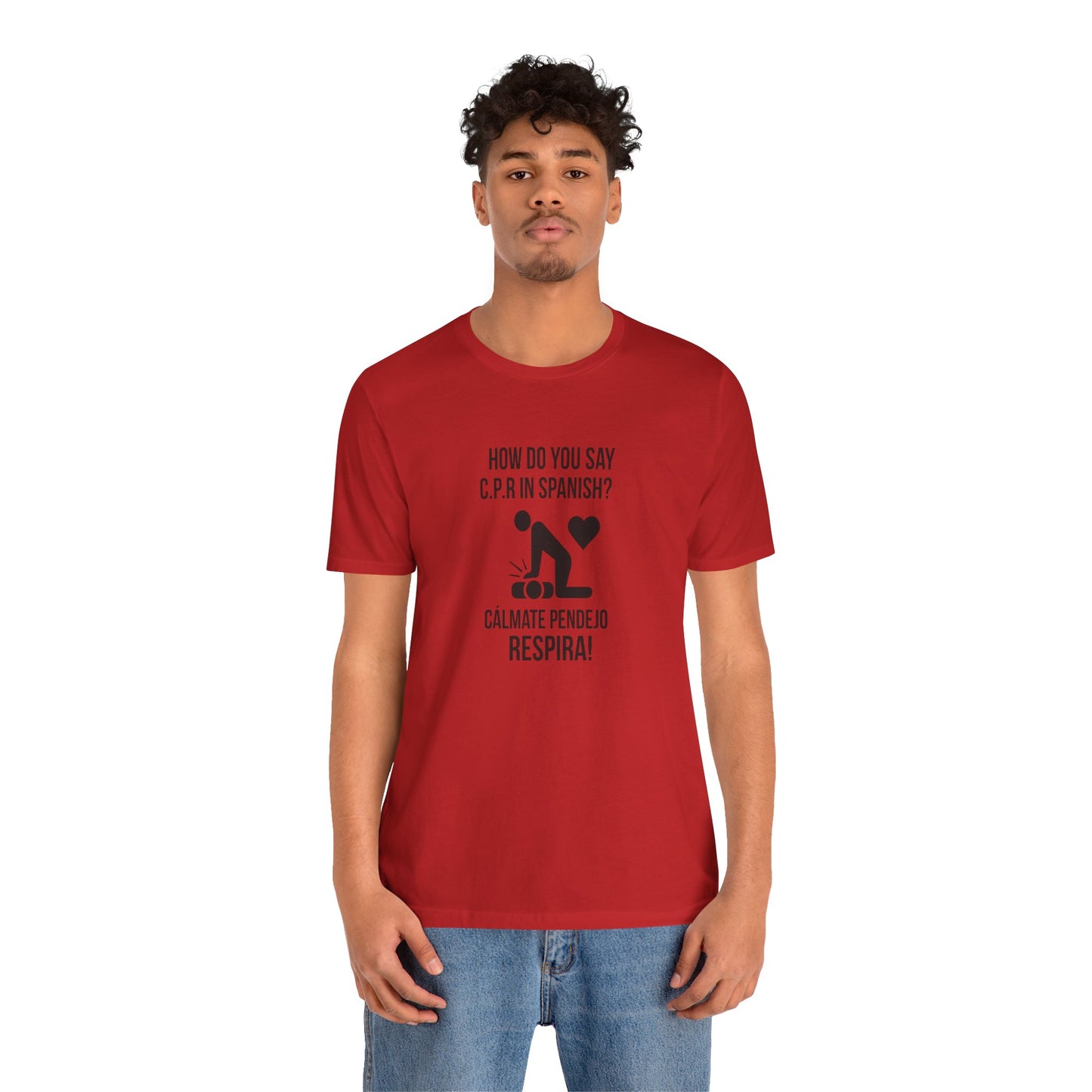 Spanish CPR Humor Tee, Funny T-Shirt, Unisex Short Sleeve Shirt, Great Gift for Nurses, Medical Students, CPR Classes