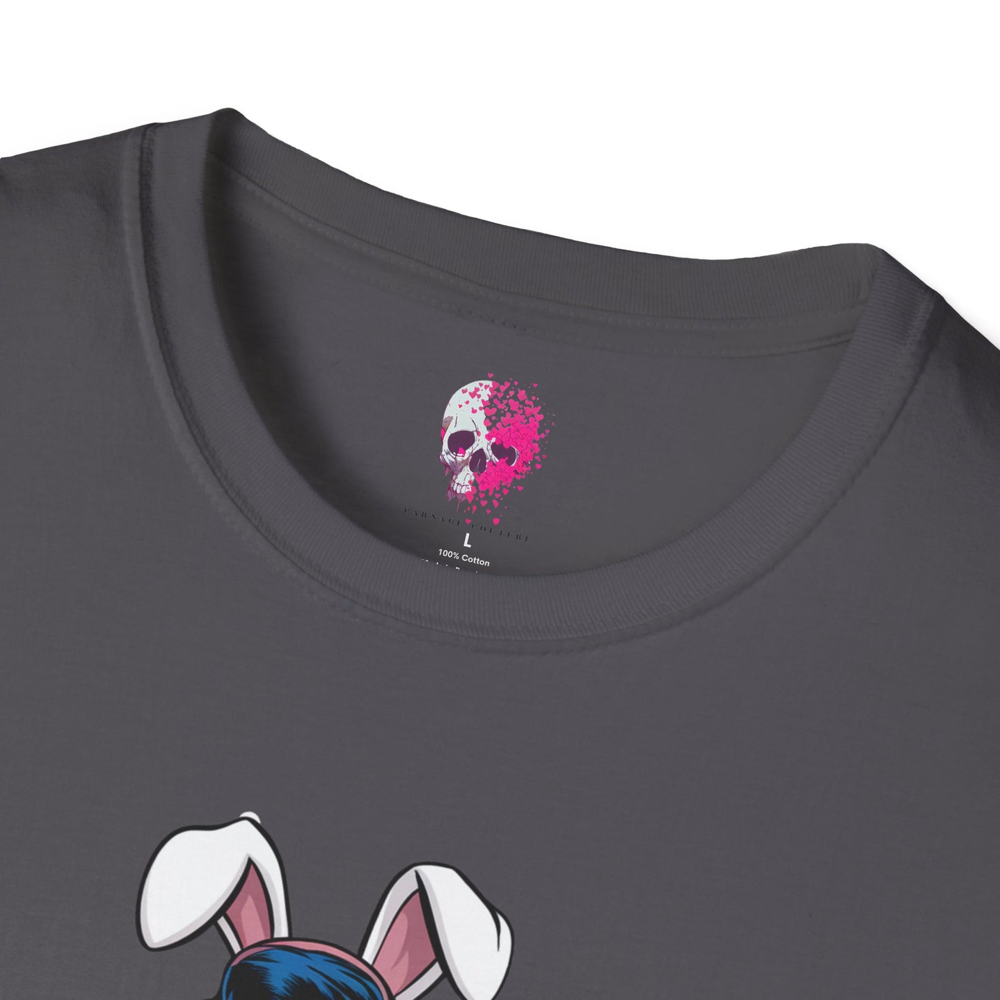 Unisex Graphic T-Shirt, Playful Bunny Design, Casual Wear, Gift for Friends, Fun Birthday Party Shirt, Spring Festival Apparel