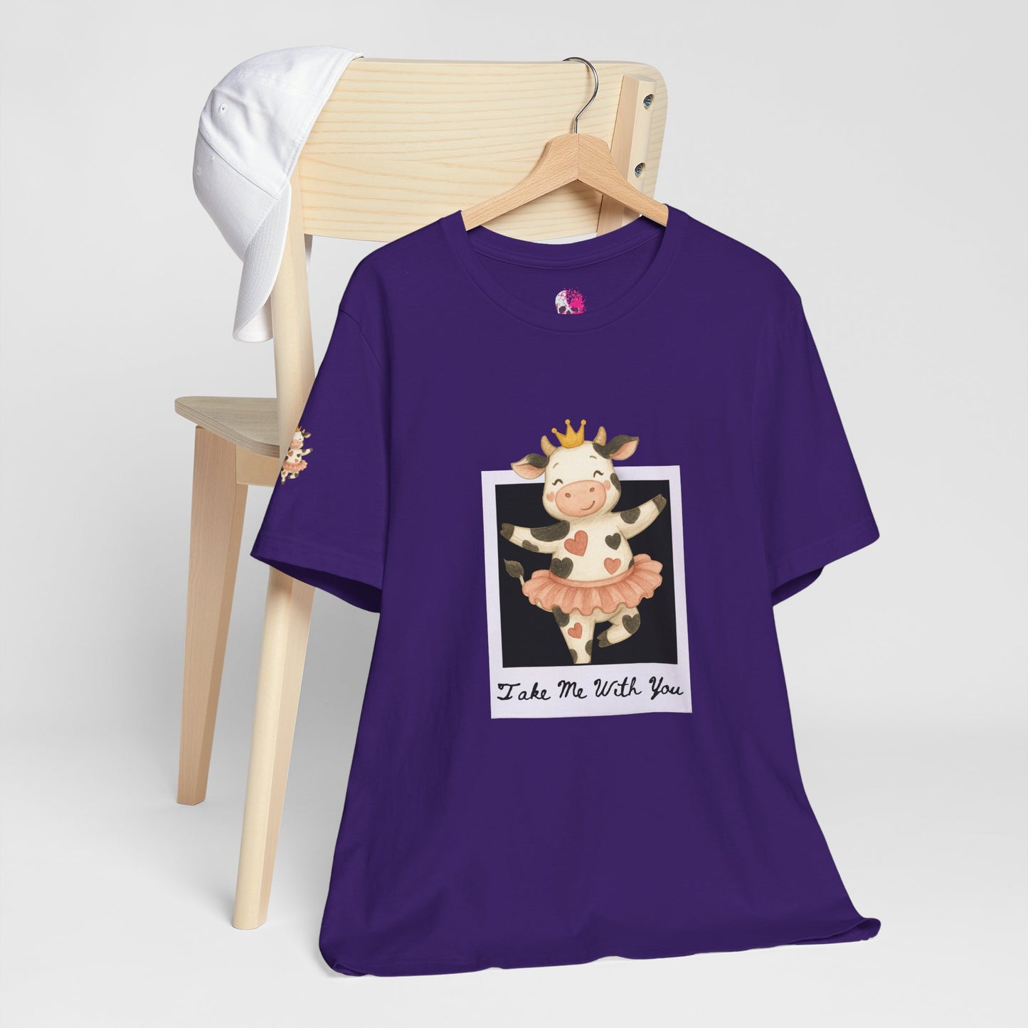 Cow Princess Short Sleeve Tee, Cute Animal Shirt, Farm Life Apparel, Gift for Her, Cow Lover Tee, Quirky Fashion, Birthday Gift