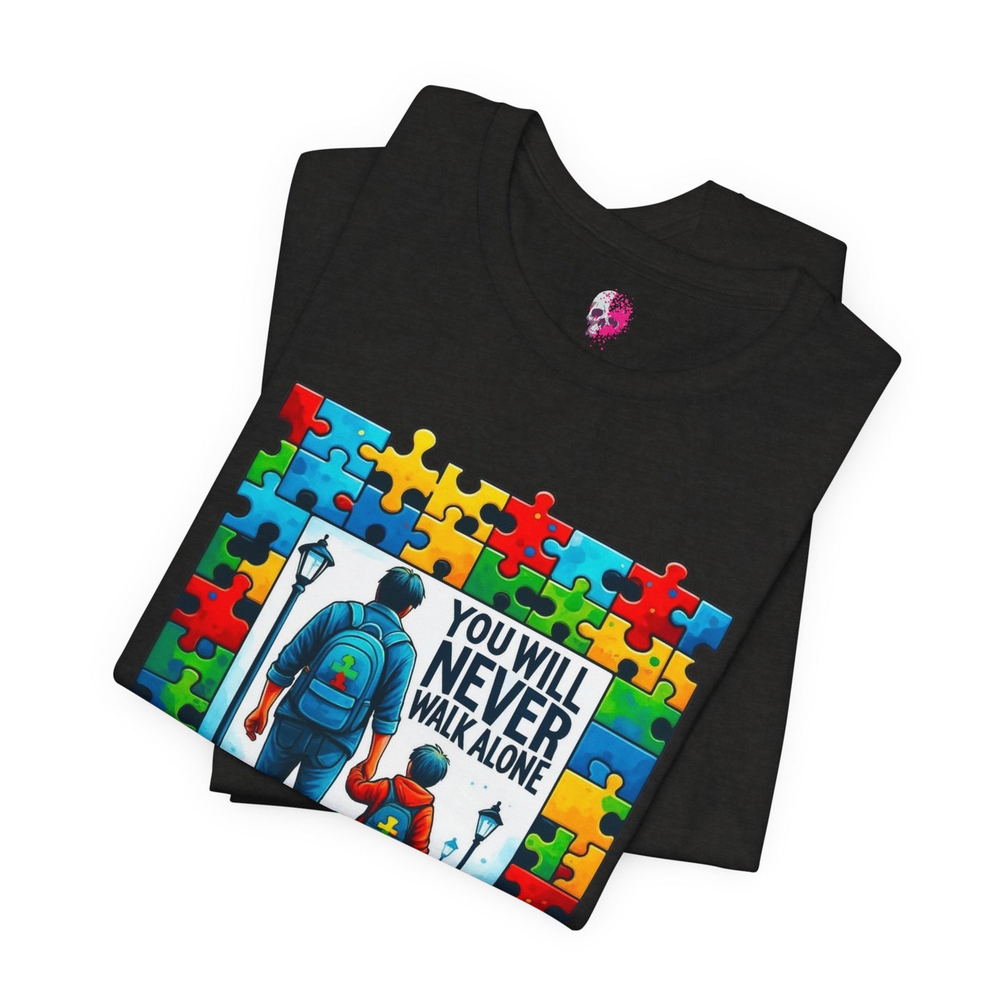 Autism Puzzle of Togetherness Unisex Jersey Tee - Support, Autism Awareness, Friendship, Empowerment, Inspirational Shirt