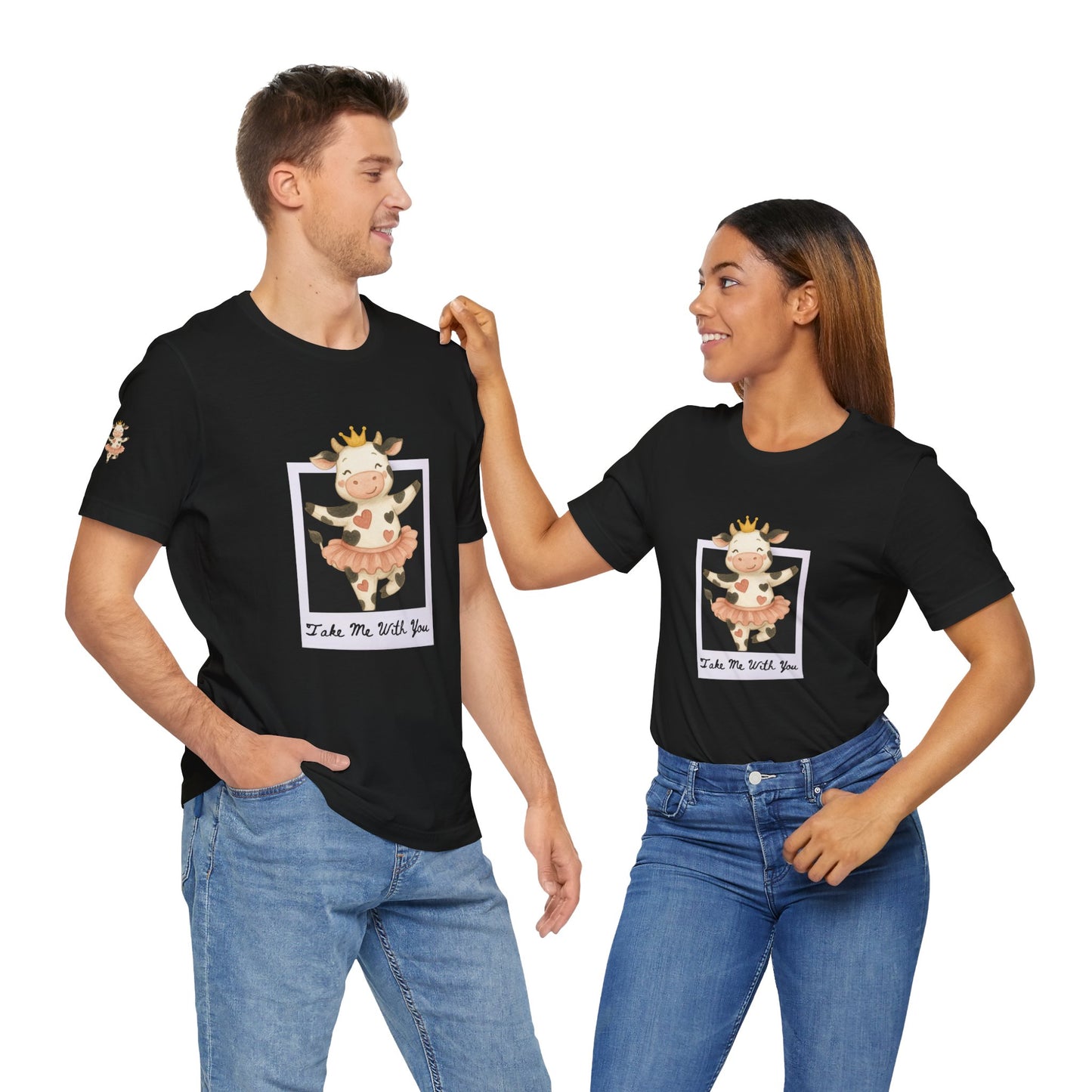 Cow Princess Short Sleeve Tee, Cute Animal Shirt, Farm Life Apparel, Gift for Her, Cow Lover Tee, Quirky Fashion, Birthday Gift