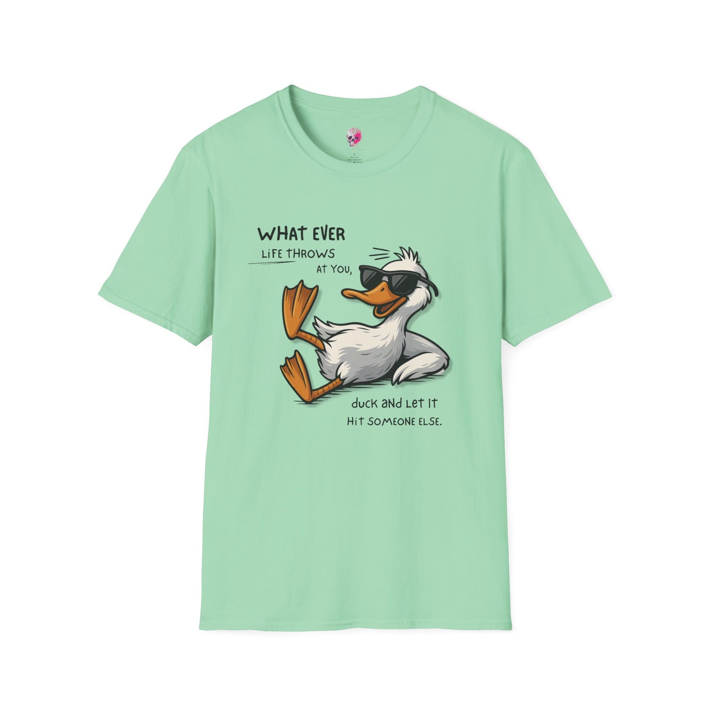 Funny Duck Quote Unisex T-Shirt | Life Throws at You | Gift for Friends, Humor Tee, Casual Wear, Birthday Gift, Animal Lover