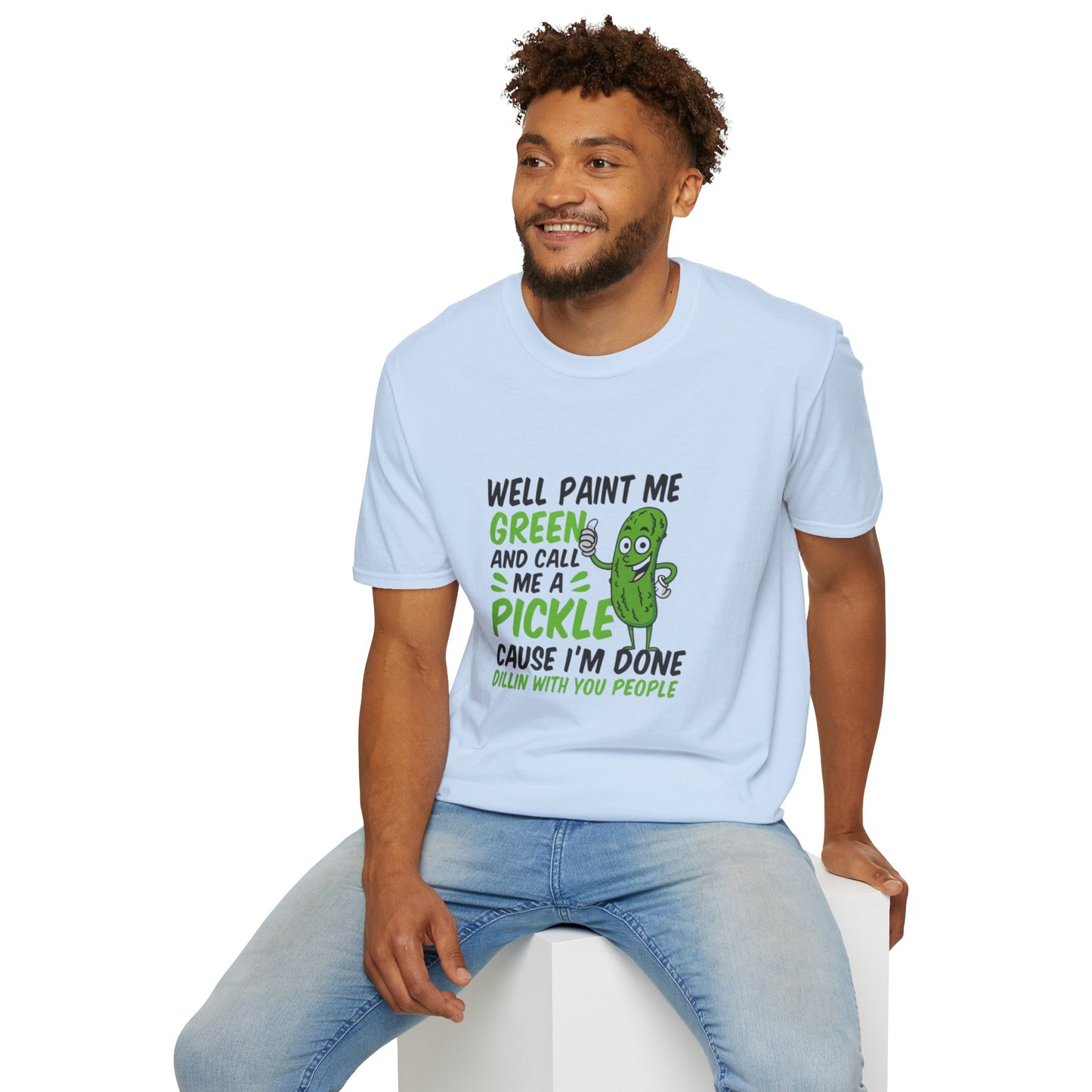 Funny Pickle T-Shirt, Humorous Cotton Tee, Gift for Friends, Casual Wear, Unisex Graphic Shirt, Party or Everyday Style