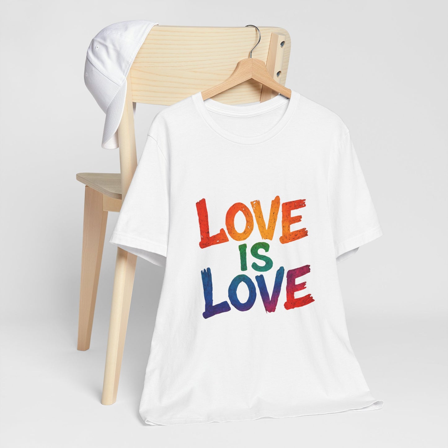 Rainbow Love Is Love Tee, LGBTQ+ Pride Shirt, Unisex Short Sleeve T-Shirt, Comfortable Casual Wear, Gift for Pride Month