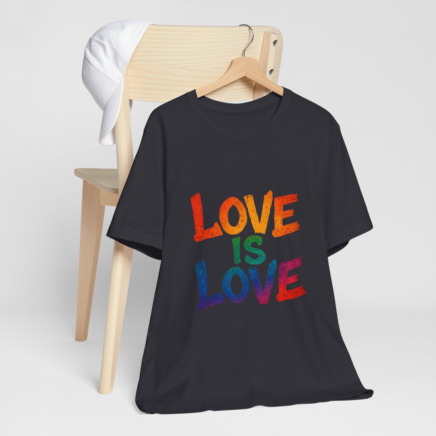 Rainbow Love Is Love Tee, LGBTQ+ Pride Shirt, Unisex Short Sleeve T-Shirt, Comfortable Casual Wear, Gift for Pride Month