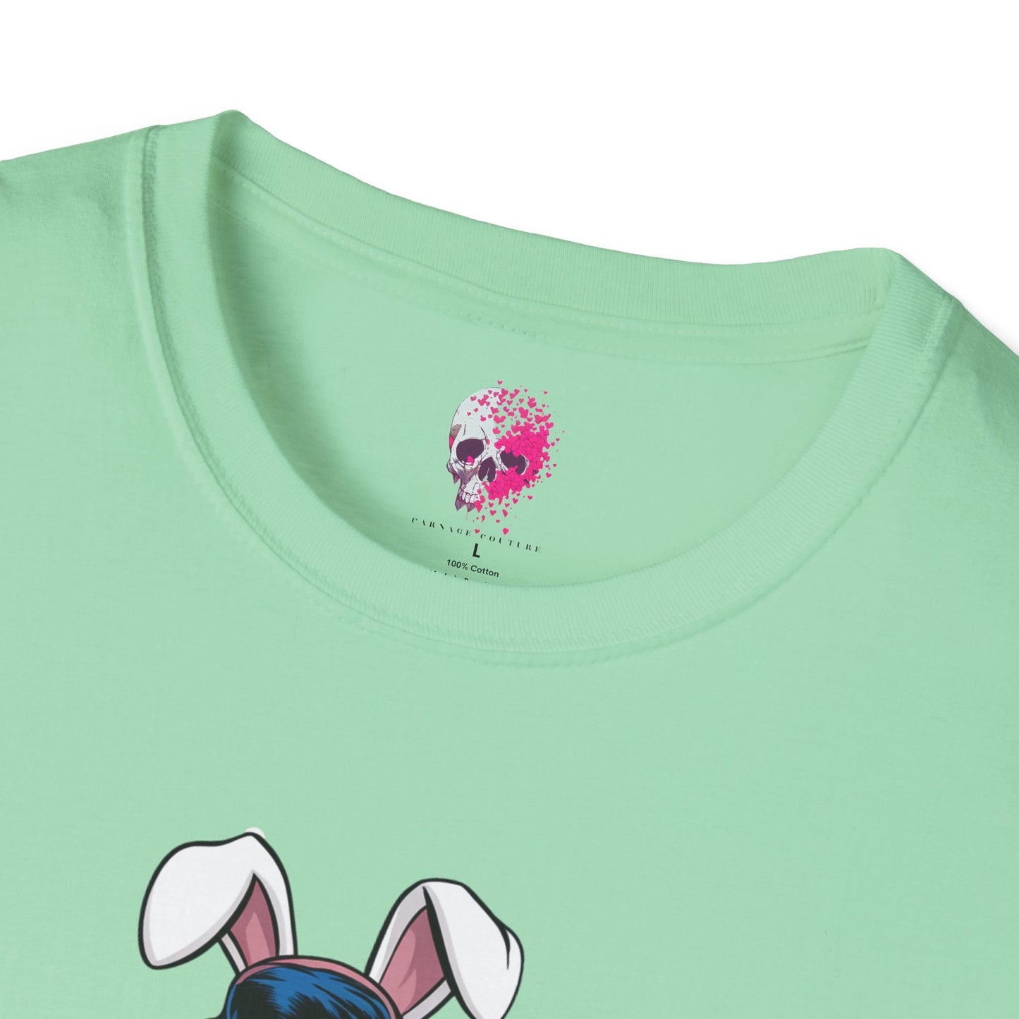 Unisex Graphic T-Shirt, Playful Bunny Design, Casual Wear, Gift for Friends, Fun Birthday Party Shirt, Spring Festival Apparel
