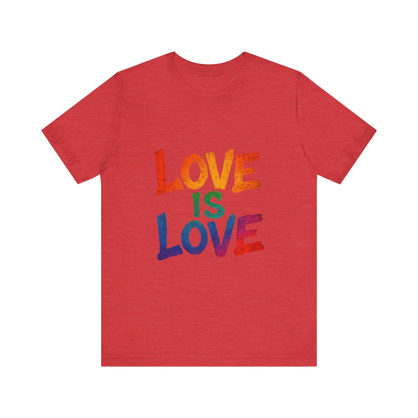 Rainbow Love Is Love Tee, LGBTQ+ Pride Shirt, Unisex Short Sleeve T-Shirt, Comfortable Casual Wear, Gift for Pride Month