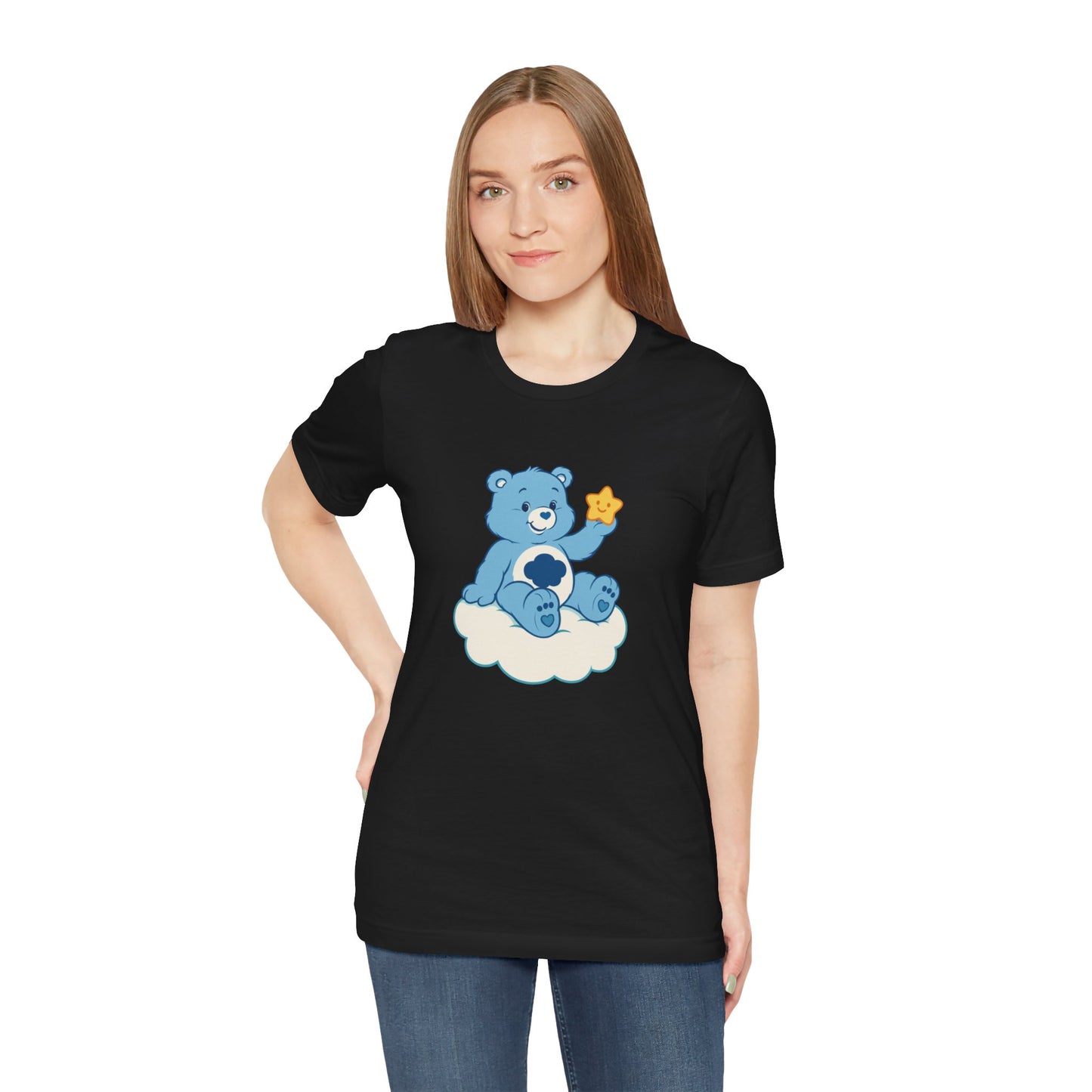Cute Bear Cloud Tee, Adorable Graphic T-Shirt, Perfect Gift for Kids, Baby Shower, Birthday Party, Casual Wear
