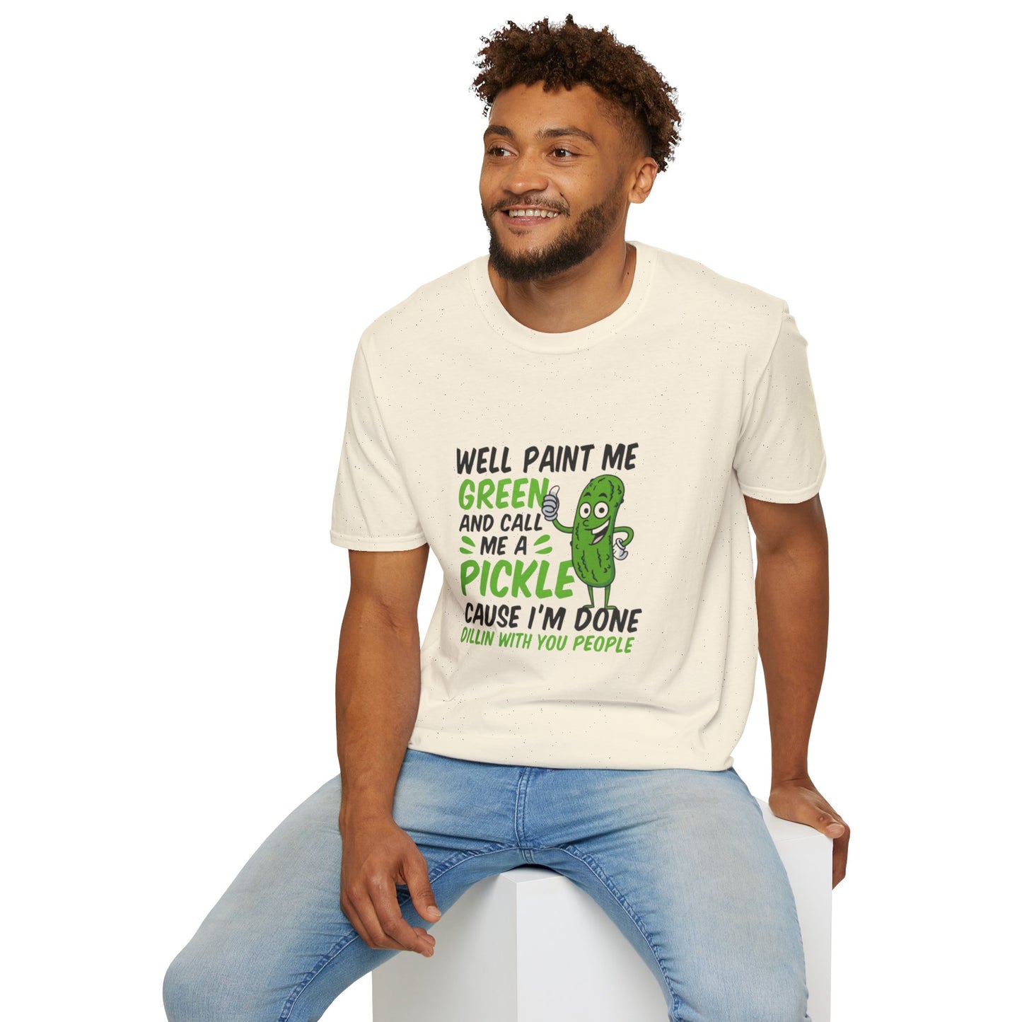 Funny Pickle T-Shirt, Humorous Cotton Tee, Gift for Friends, Casual Wear, Unisex Graphic Shirt, Party or Everyday Style