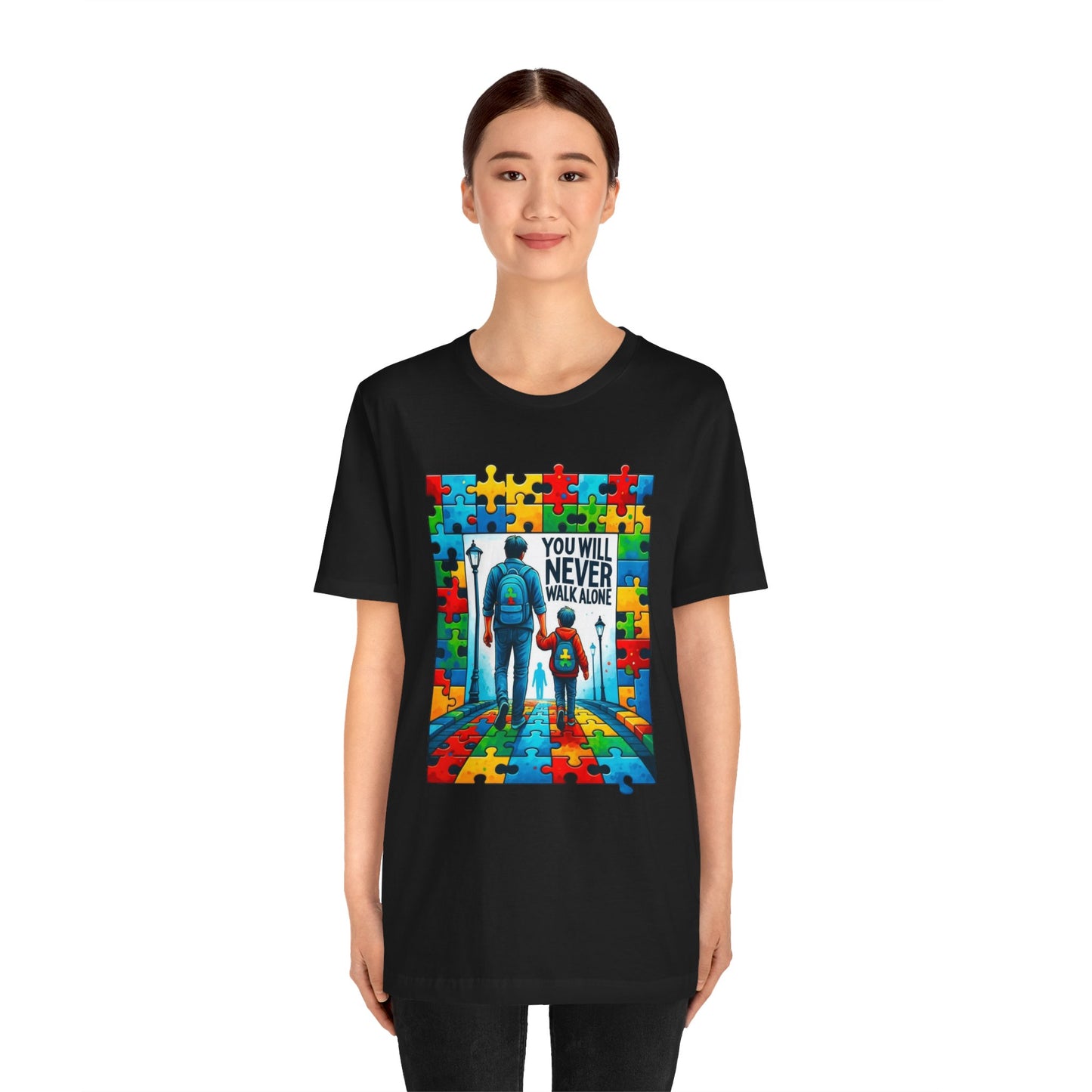Autism Puzzle of Togetherness Unisex Jersey Tee - Support, Autism Awareness, Friendship, Empowerment, Inspirational Shirt