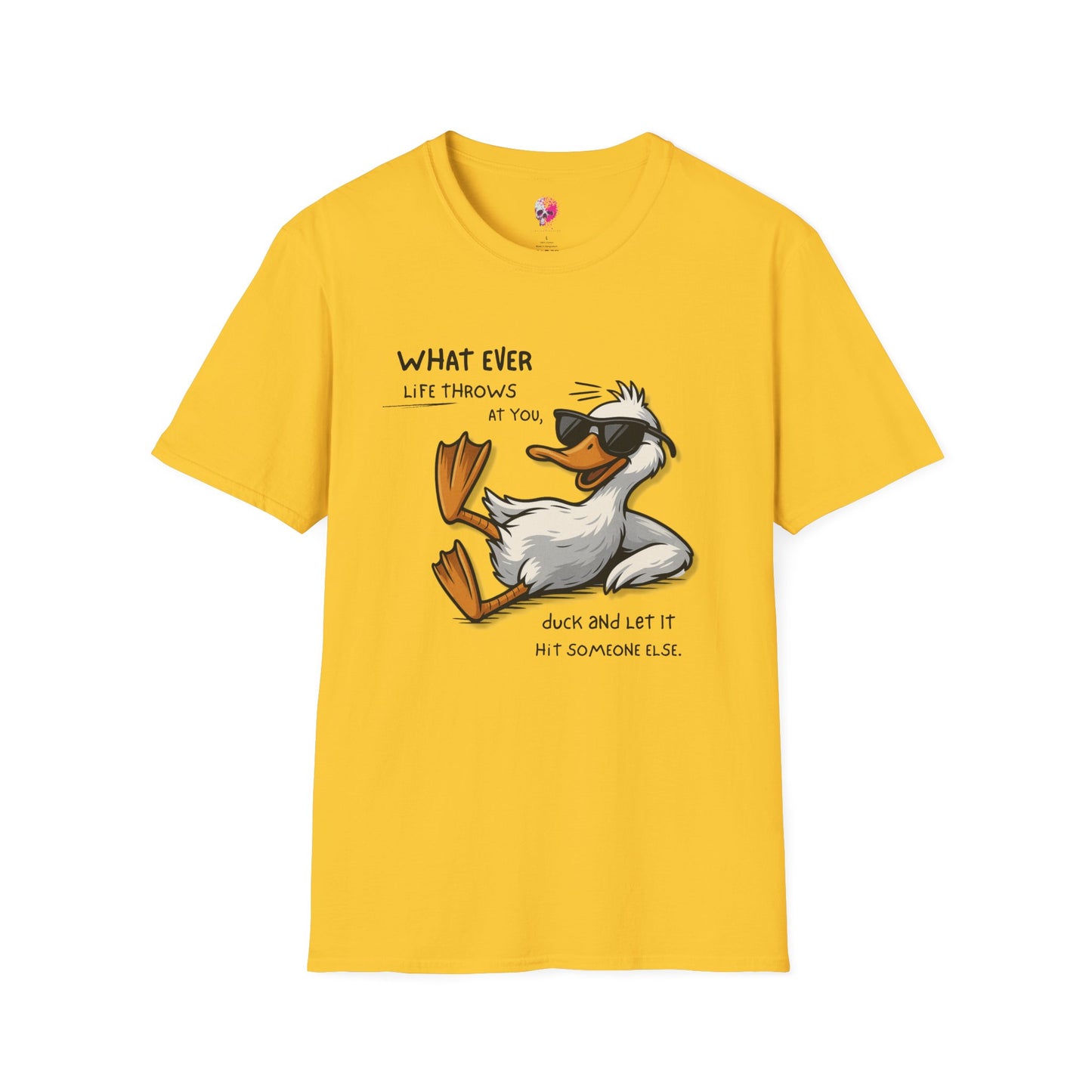 Funny Duck Quote Unisex T-Shirt | Life Throws at You | Gift for Friends, Humor Tee, Casual Wear, Birthday Gift, Animal Lover