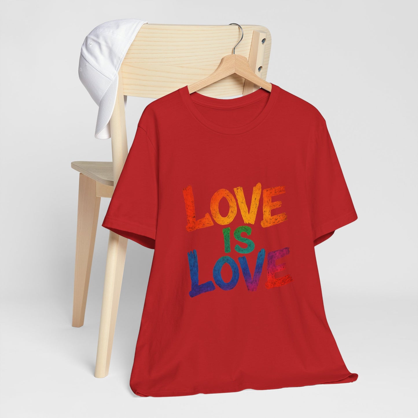 Rainbow Love Is Love Tee, LGBTQ+ Pride Shirt, Unisex Short Sleeve T-Shirt, Comfortable Casual Wear, Gift for Pride Month