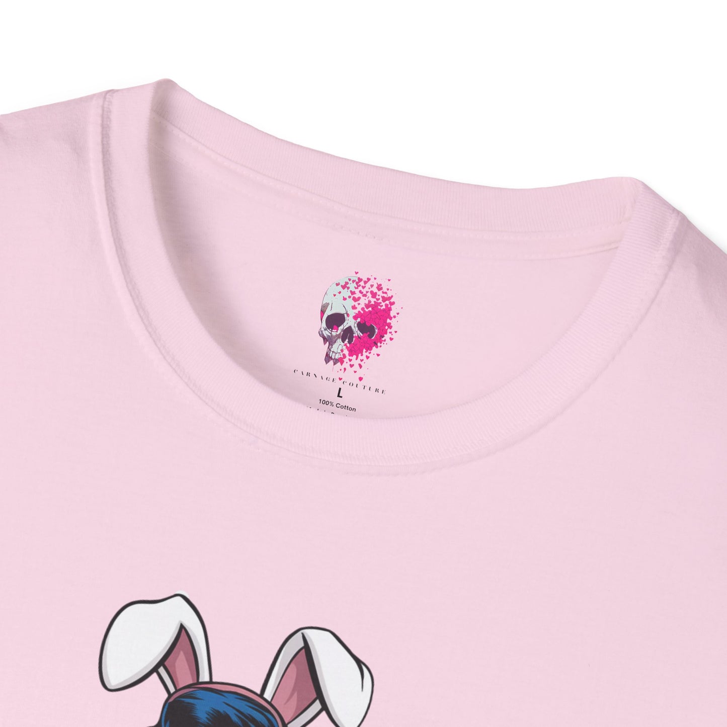 Unisex Graphic T-Shirt, Playful Bunny Design, Casual Wear, Gift for Friends, Fun Birthday Party Shirt, Spring Festival Apparel