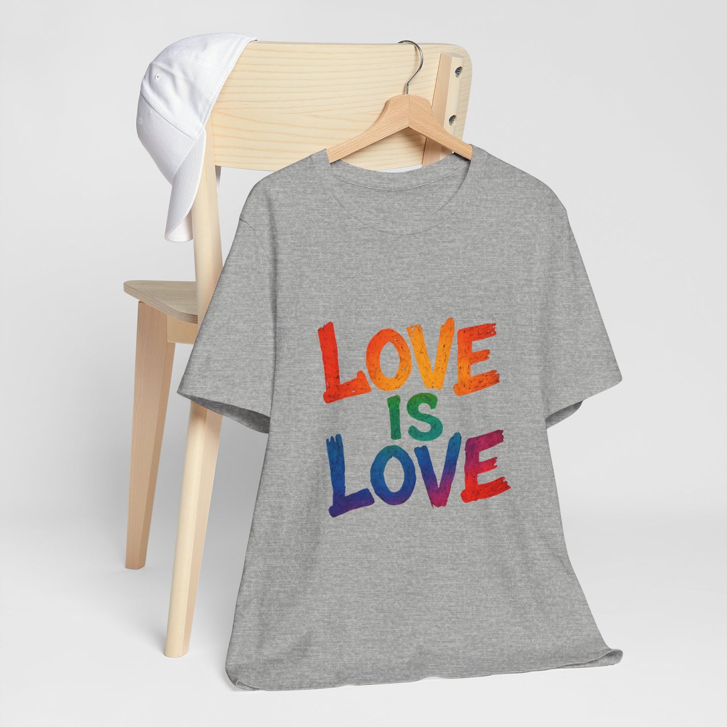 Rainbow Love Is Love Tee, LGBTQ+ Pride Shirt, Unisex Short Sleeve T-Shirt, Comfortable Casual Wear, Gift for Pride Month