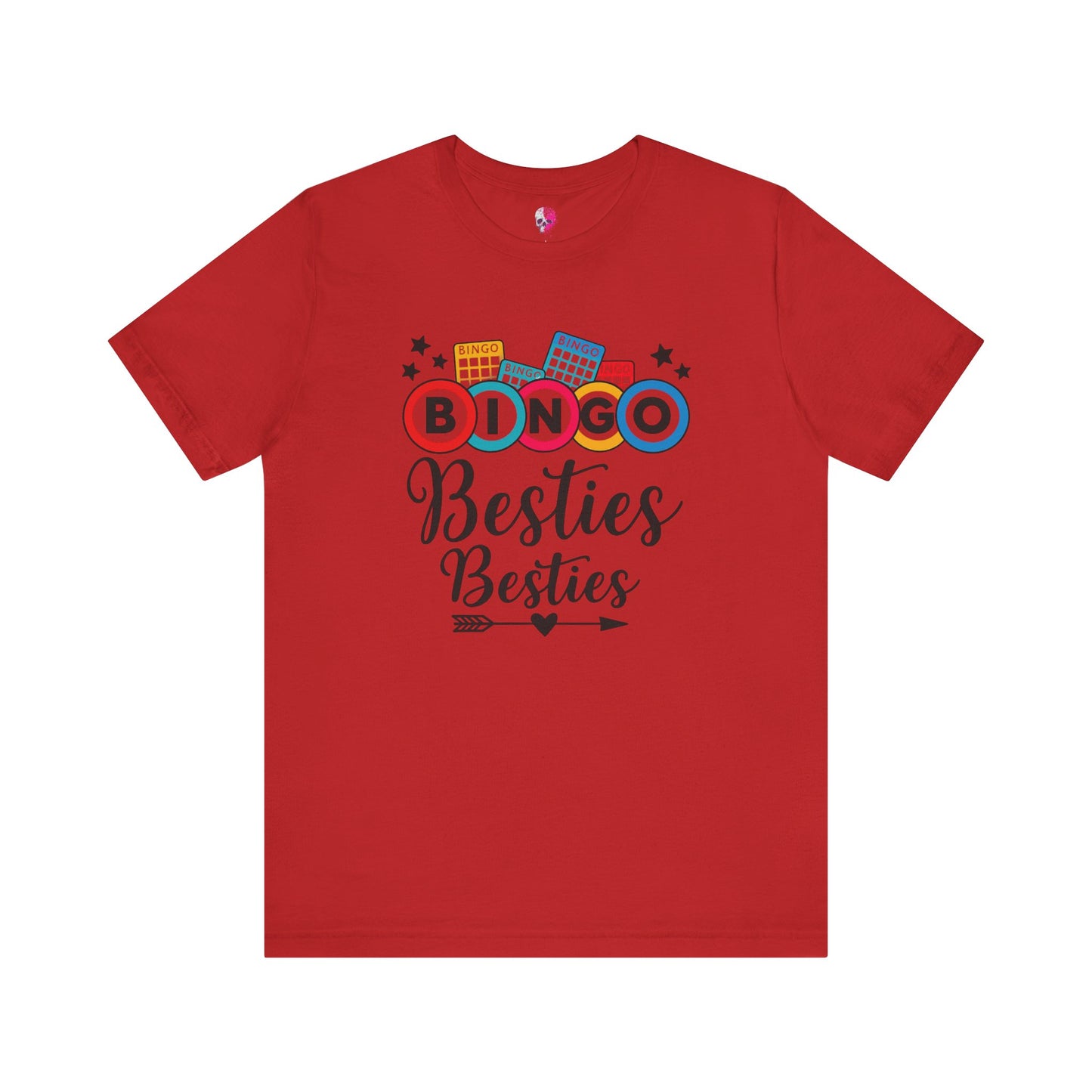 Bingo Besties Tee - Fun Unisex Jersey Short Sleeve Shirt for Game Nights, Friendship Gifts, Birthday Parties, Casual Wear