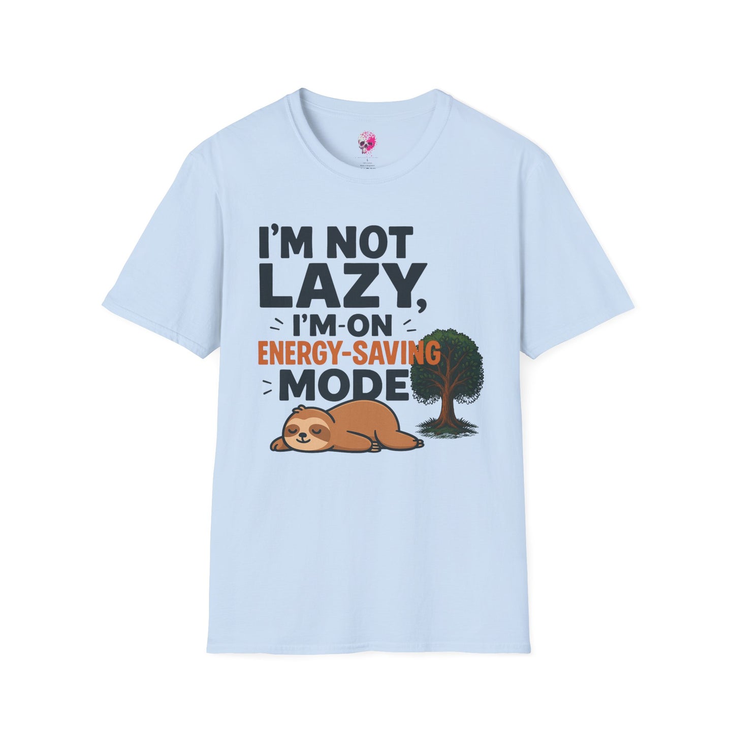 Unisex Energy-Saving Mode T-Shirt, Funny Tee for Sloth Lovers, Gift for Lazy Days, Casual Wear, Perfect for Relaxation
