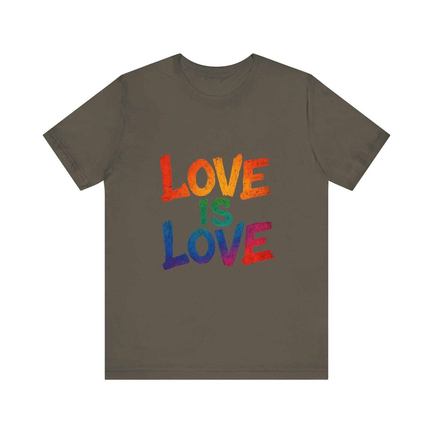 Rainbow Love Is Love Tee, LGBTQ+ Pride Shirt, Unisex Short Sleeve T-Shirt, Comfortable Casual Wear, Gift for Pride Month