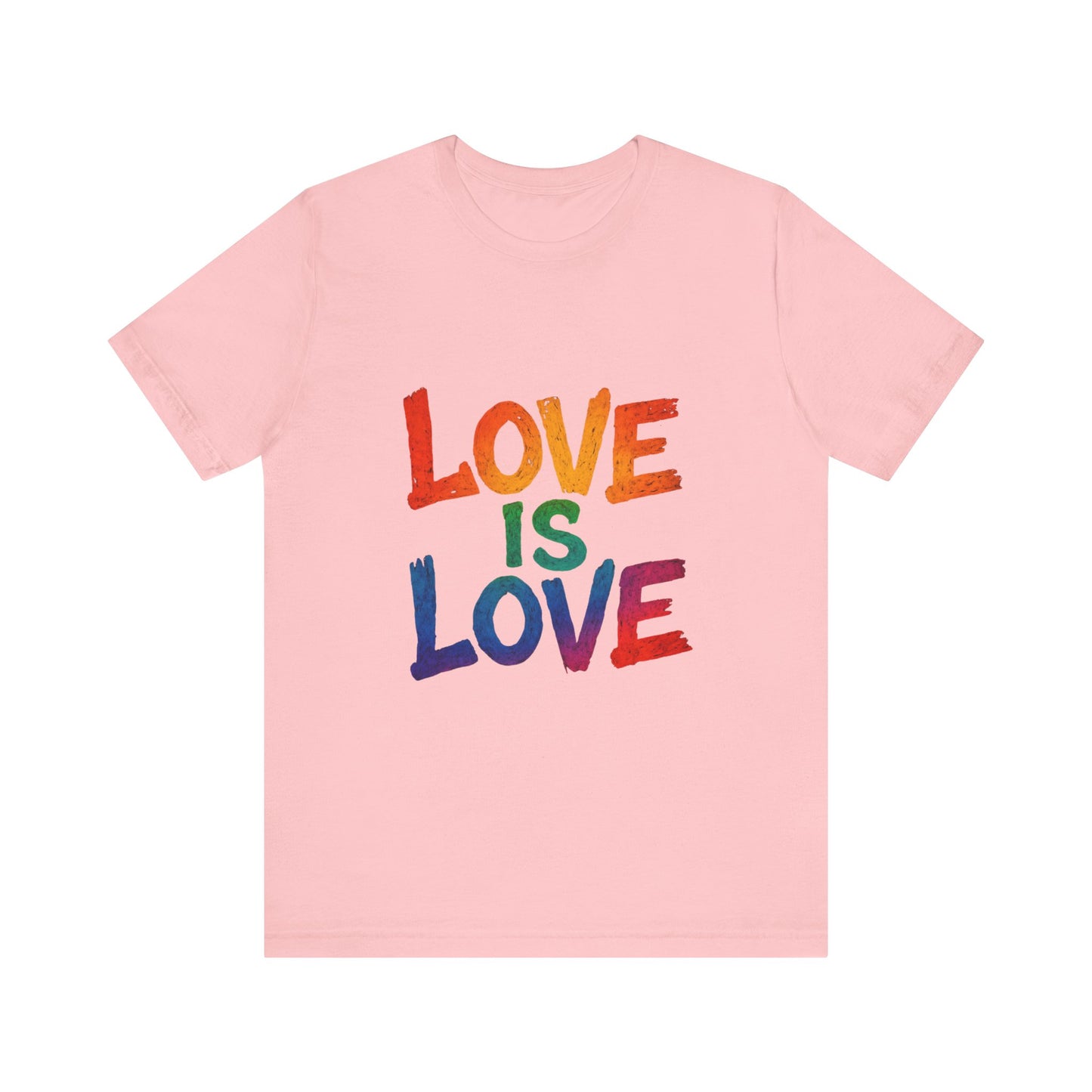 Rainbow Love Is Love Tee, LGBTQ+ Pride Shirt, Unisex Short Sleeve T-Shirt, Comfortable Casual Wear, Gift for Pride Month