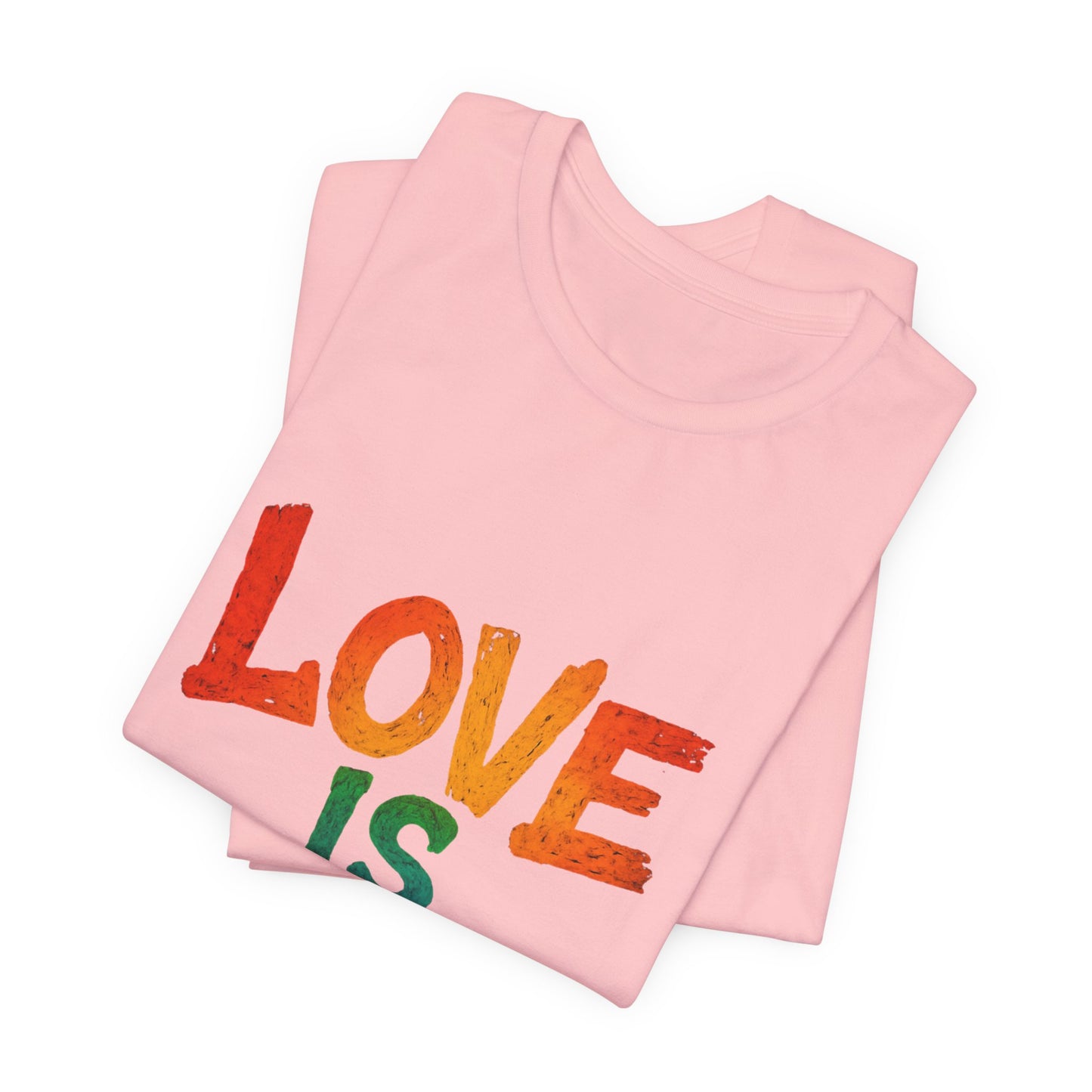 Rainbow Love Is Love Tee, LGBTQ+ Pride Shirt, Unisex Short Sleeve T-Shirt, Comfortable Casual Wear, Gift for Pride Month