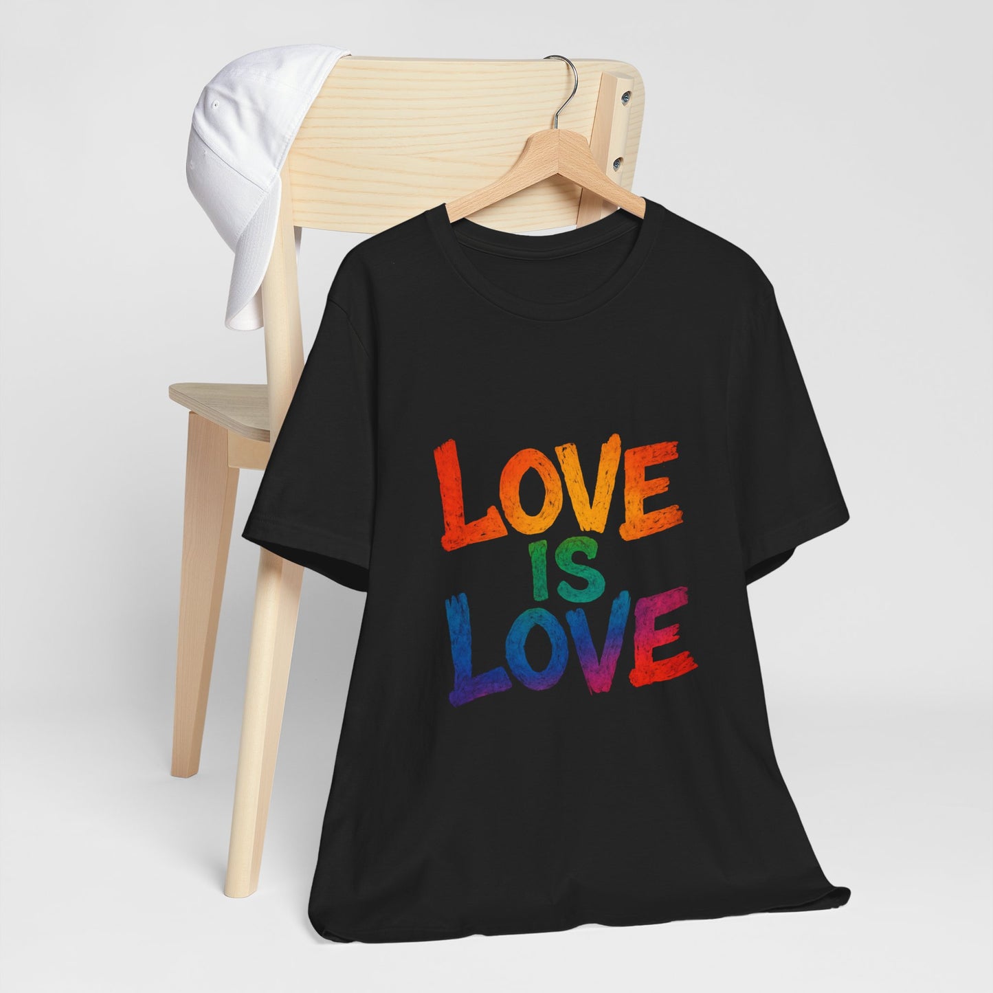 Rainbow Love Is Love Tee, LGBTQ+ Pride Shirt, Unisex Short Sleeve T-Shirt, Comfortable Casual Wear, Gift for Pride Month