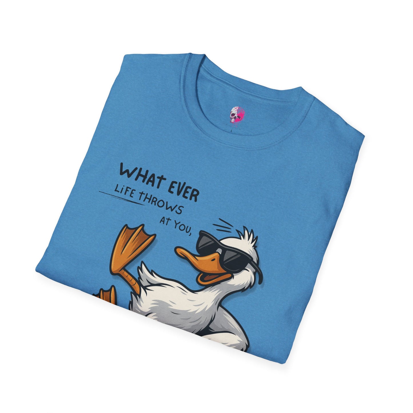 Funny Duck Quote Unisex T-Shirt | Life Throws at You | Gift for Friends, Humor Tee, Casual Wear, Birthday Gift, Animal Lover