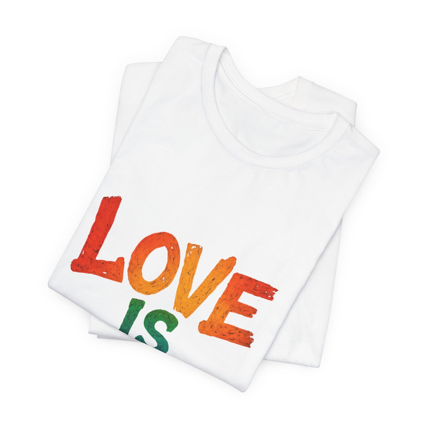 Rainbow Love Is Love Tee, LGBTQ+ Pride Shirt, Unisex Short Sleeve T-Shirt, Comfortable Casual Wear, Gift for Pride Month