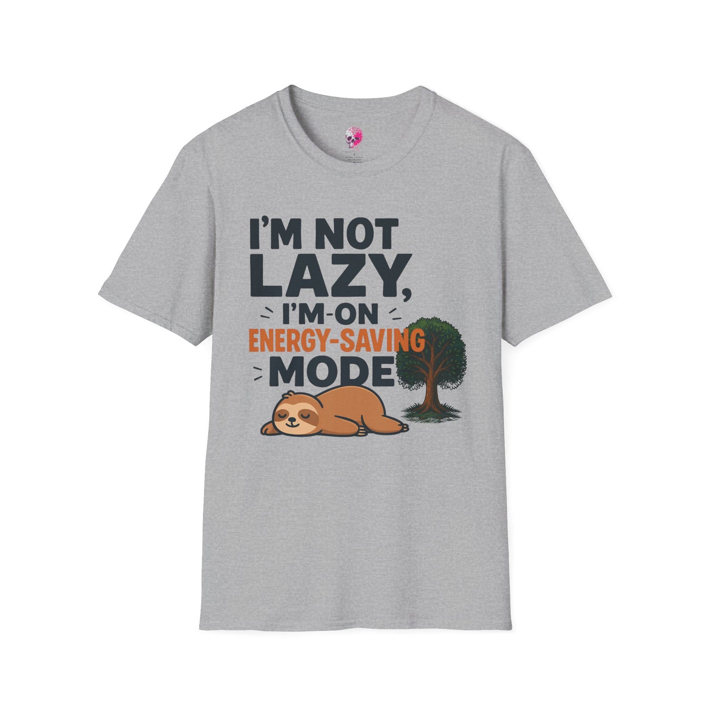 Unisex Energy-Saving Mode T-Shirt, Funny Tee for Sloth Lovers, Gift for Lazy Days, Casual Wear, Perfect for Relaxation