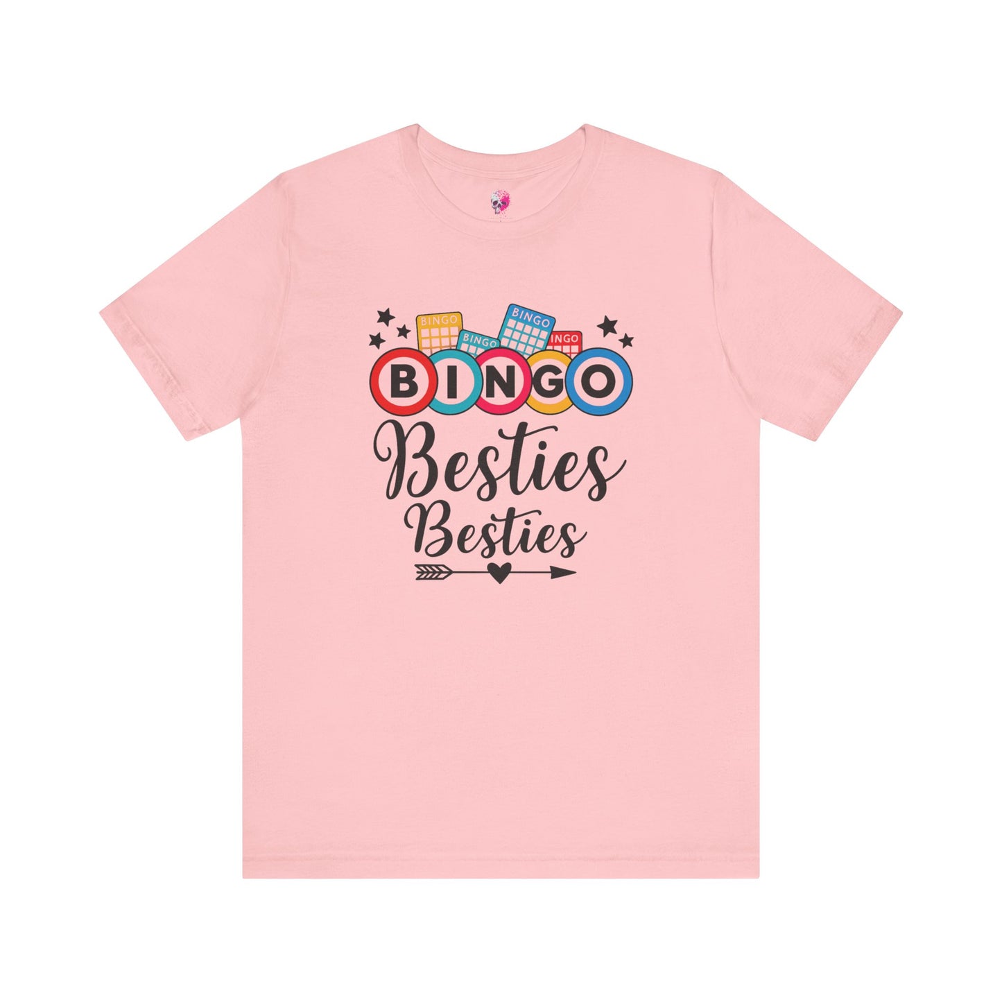 Bingo Besties Tee - Fun Unisex Jersey Short Sleeve Shirt for Game Nights, Friendship Gifts, Birthday Parties, Casual Wear