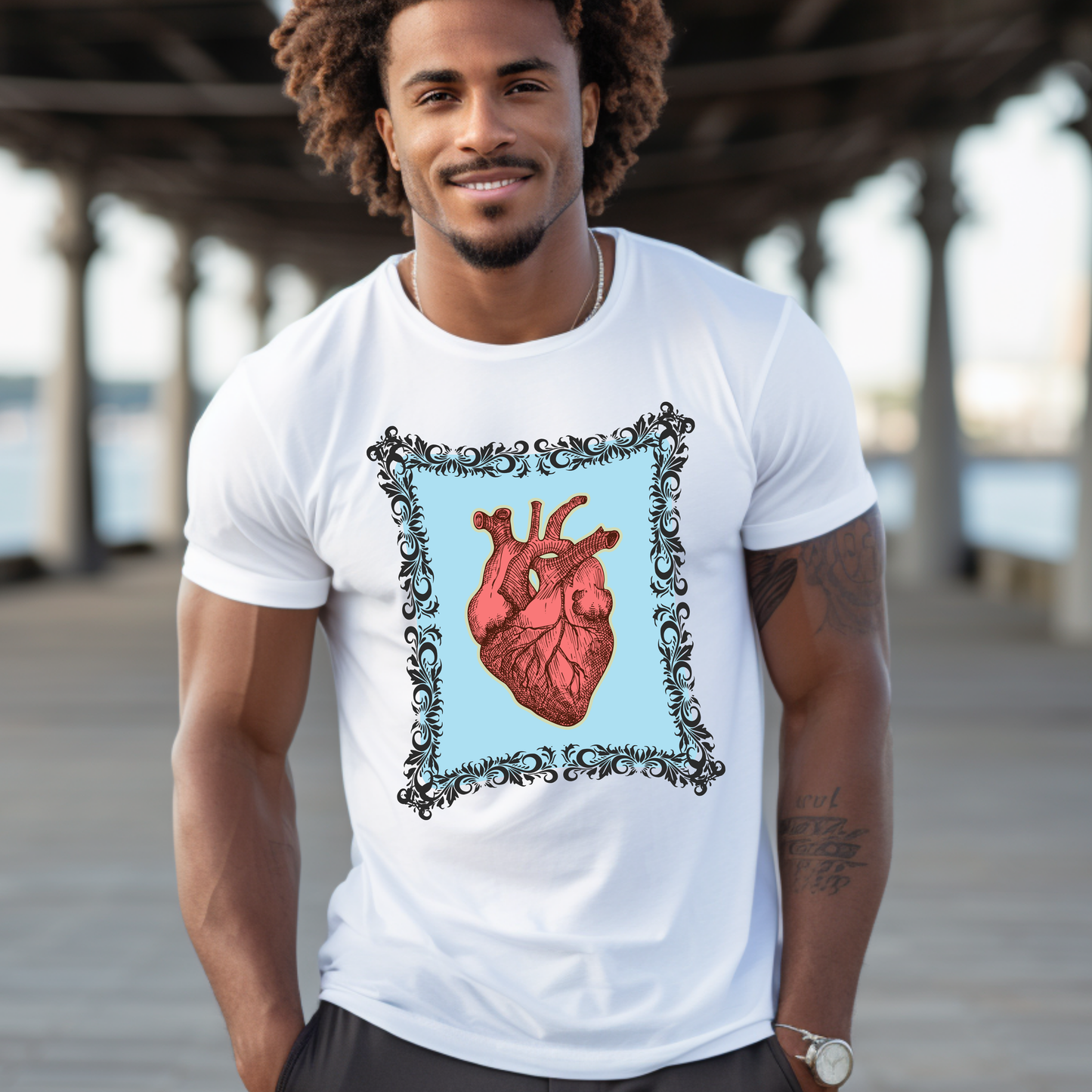 Framed Heart Unisex CVC Jersey T-shirt