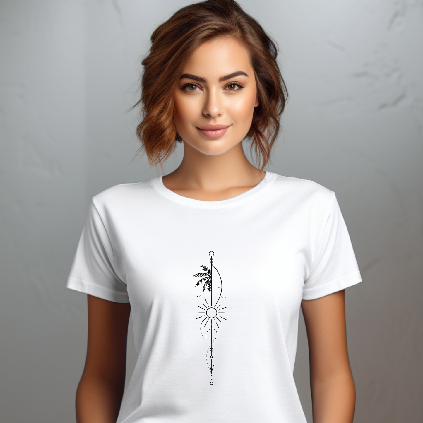 Boho Sun & Palm Unisex Softstyle T-Shirt, Casual Summer Tee, Gift for Nature Lovers, Beachwear, Relaxed Vibes, Eco-Friendly Fashion