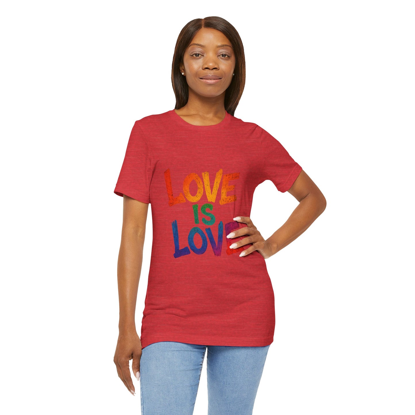 Rainbow Love Is Love Tee, LGBTQ+ Pride Shirt, Unisex Short Sleeve T-Shirt, Comfortable Casual Wear, Gift for Pride Month