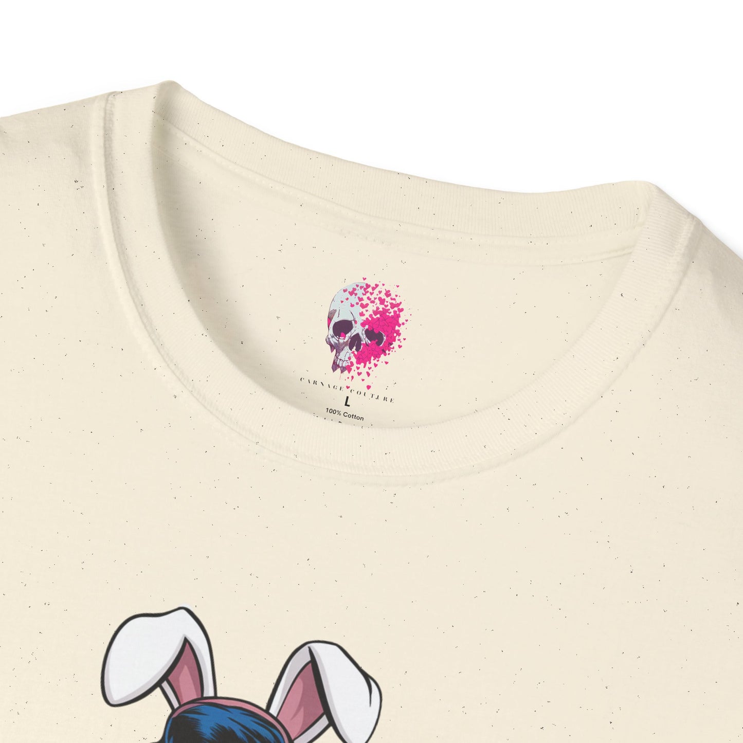 Unisex Graphic T-Shirt, Playful Bunny Design, Casual Wear, Gift for Friends, Fun Birthday Party Shirt, Spring Festival Apparel